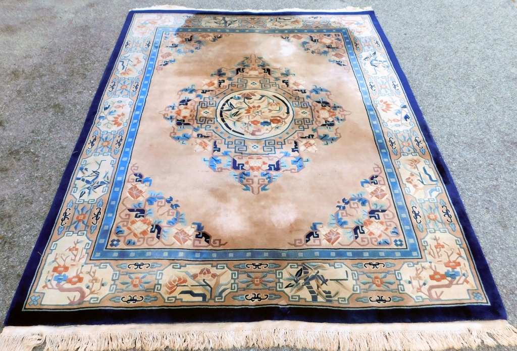 CHINESE ART DECO FLORAL RUG China 20th 35e859