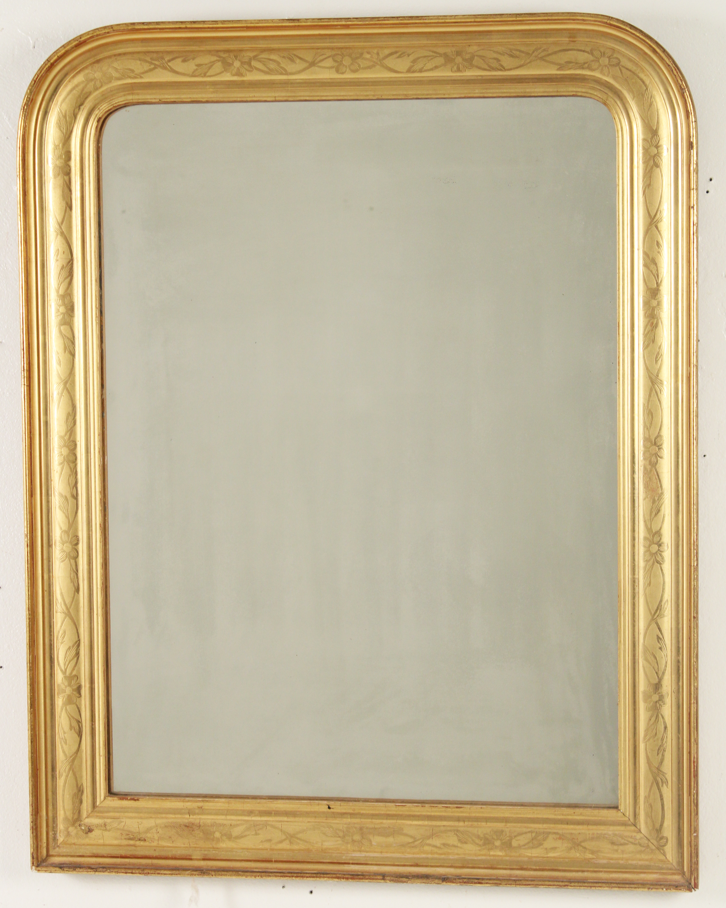 LOUIS PHILIPPE OVAL MIRROR W/ CROSS-HATCH