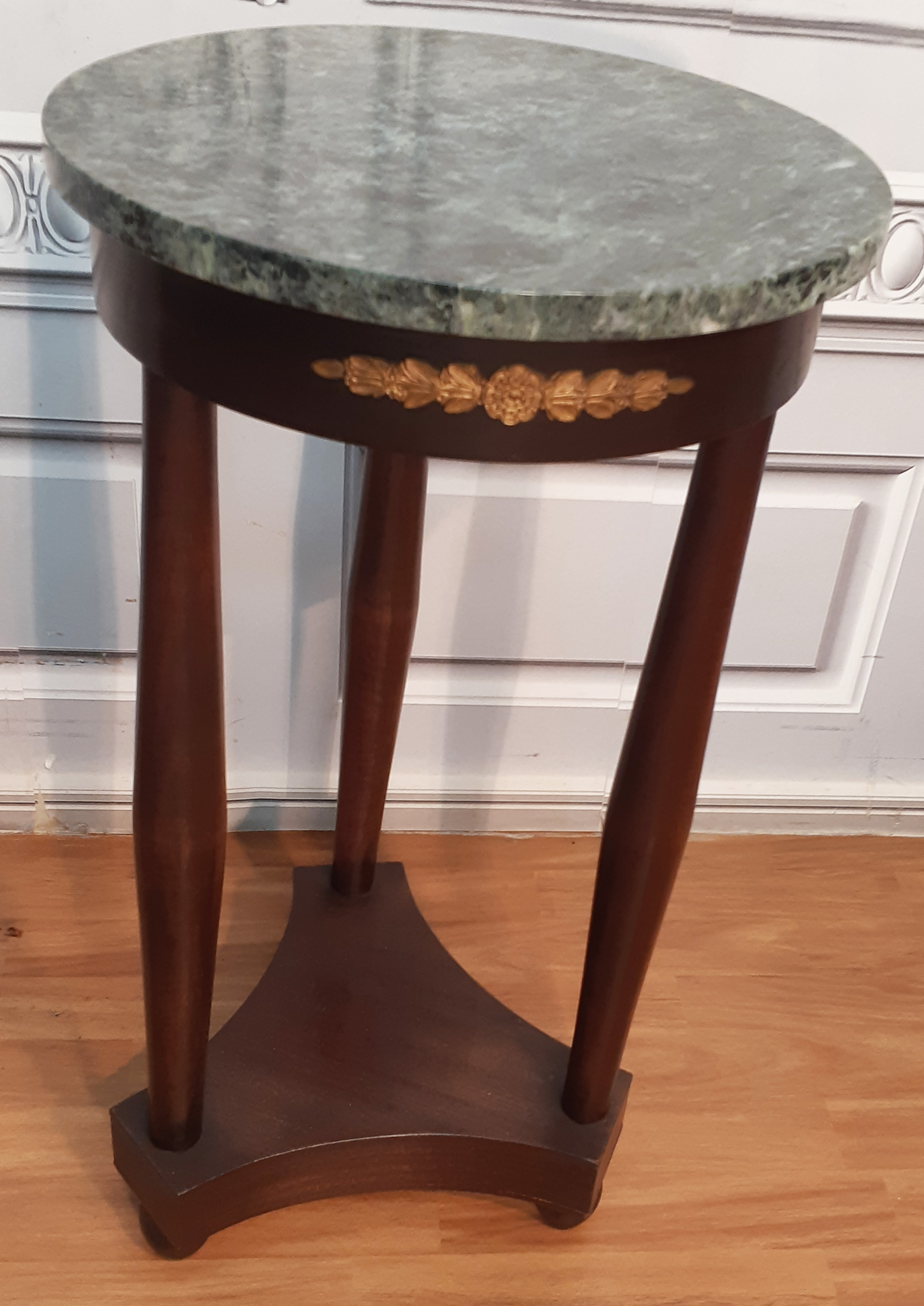 FRENCH EMPIRE MAHOGANY MARBLE TOP