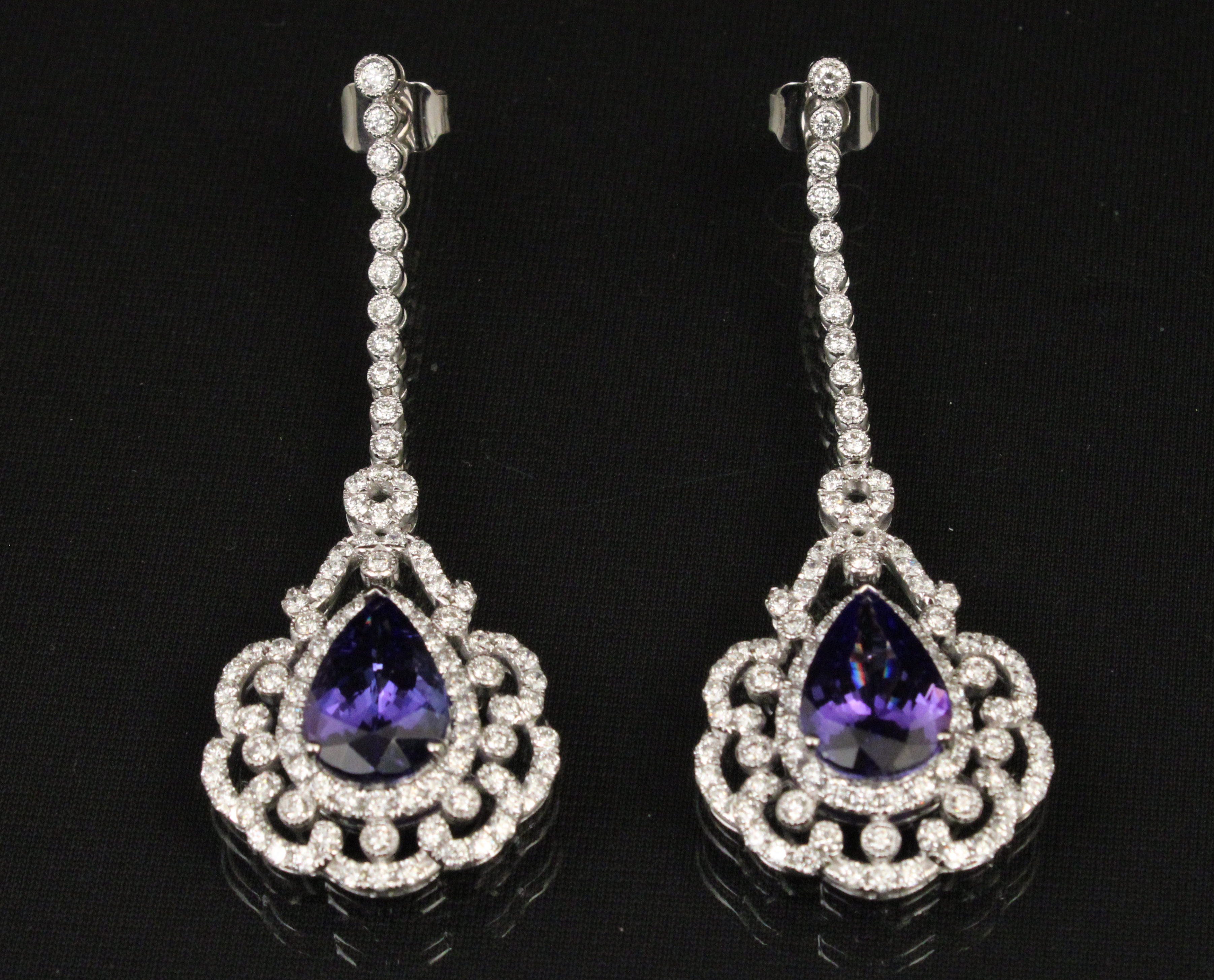 PR OF 18K TANZANITE AND DIAMOND 35e896