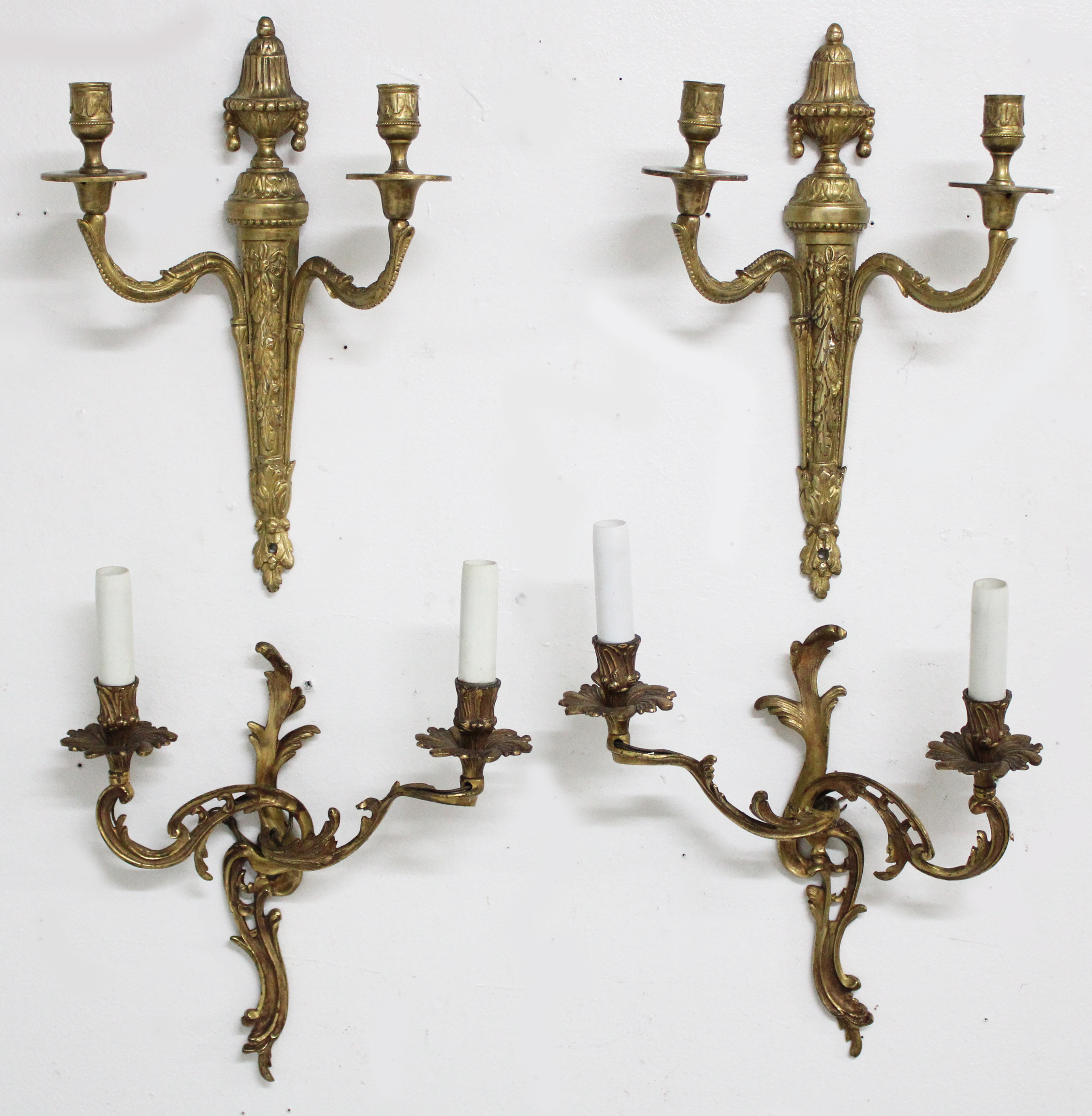 TWO PRS OF FRENCH BRONZE SCONCES 35e8bf