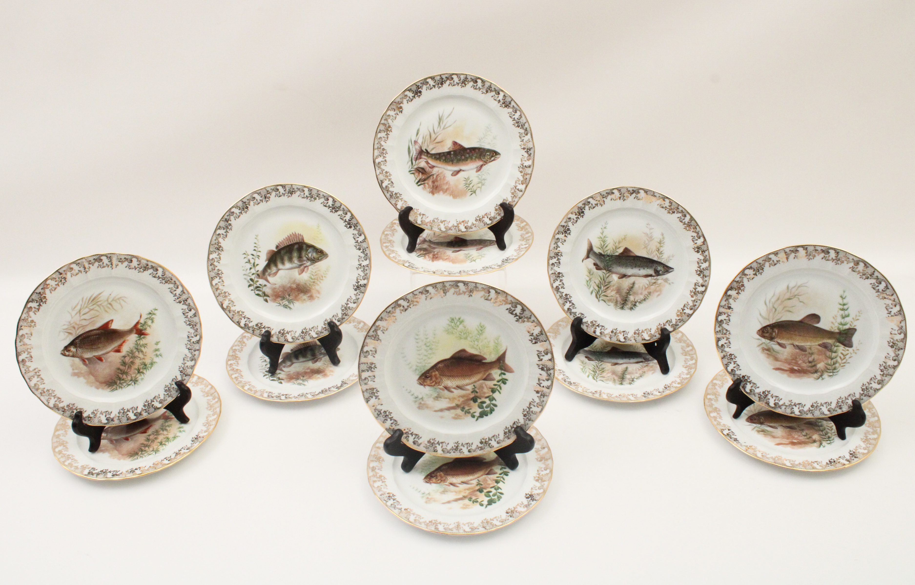 12 PC FRENCH LIMOGES PORCELAIN 35e8da