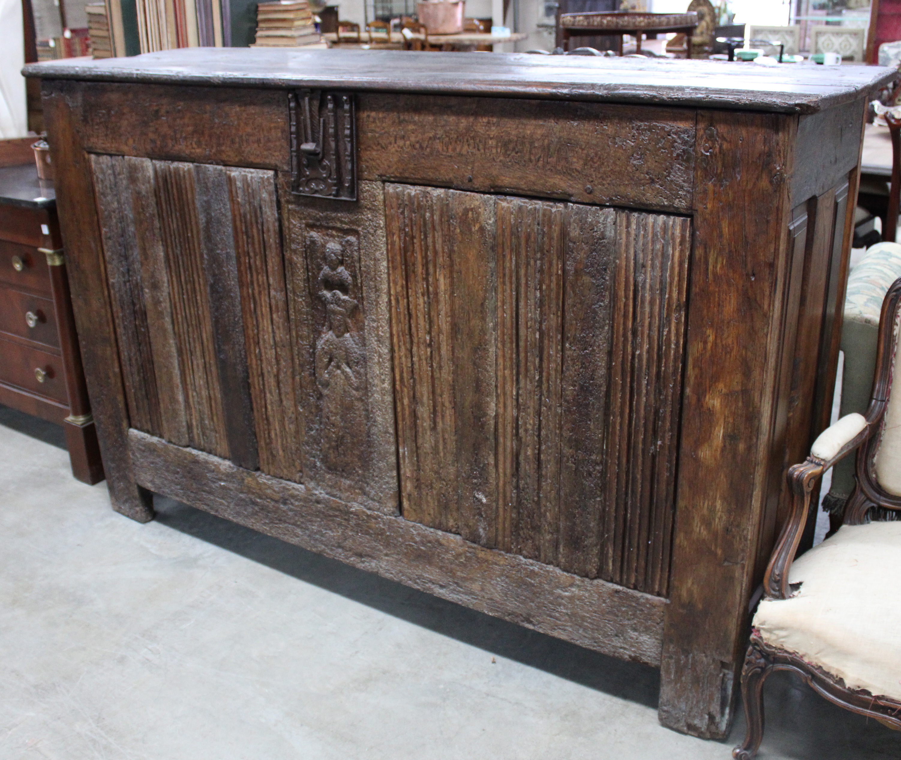 EARLY FRENCH CABINET WITH HASP 35e91c