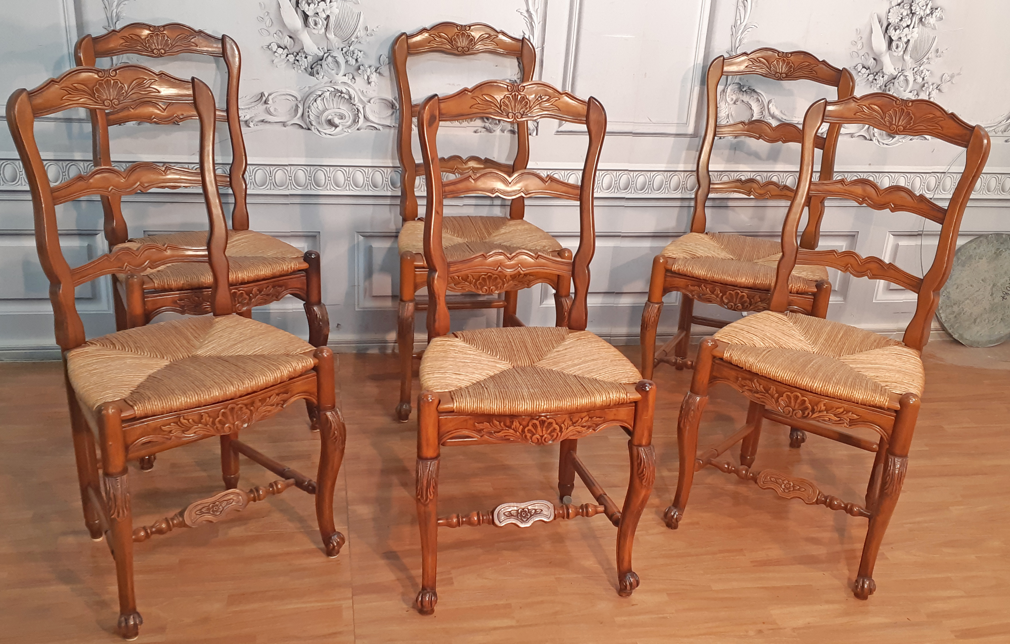 SET OF 6 PROVINCIAL LADDER BACK