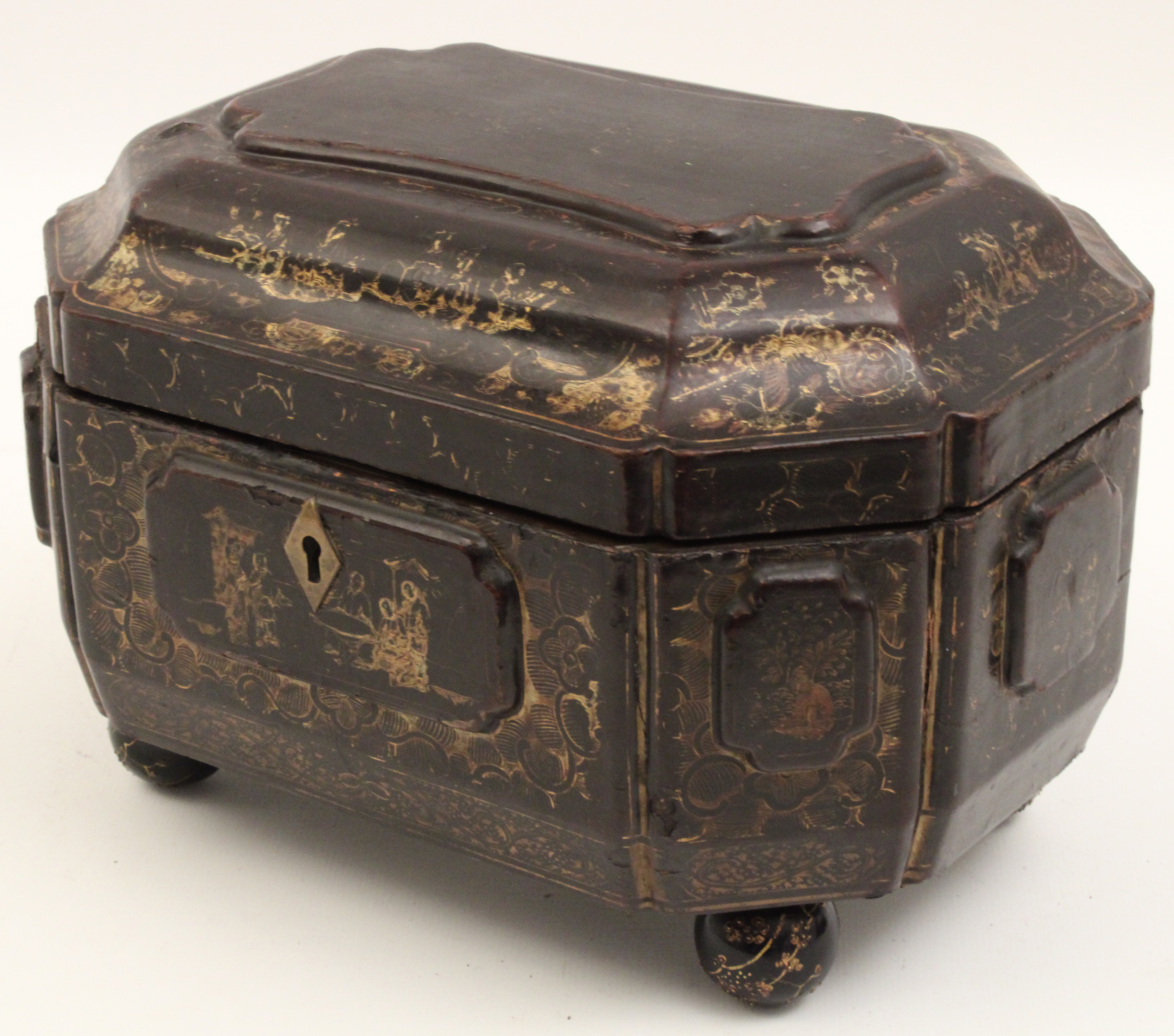 19TH C. ORIENTAL BLACK LACQUERED