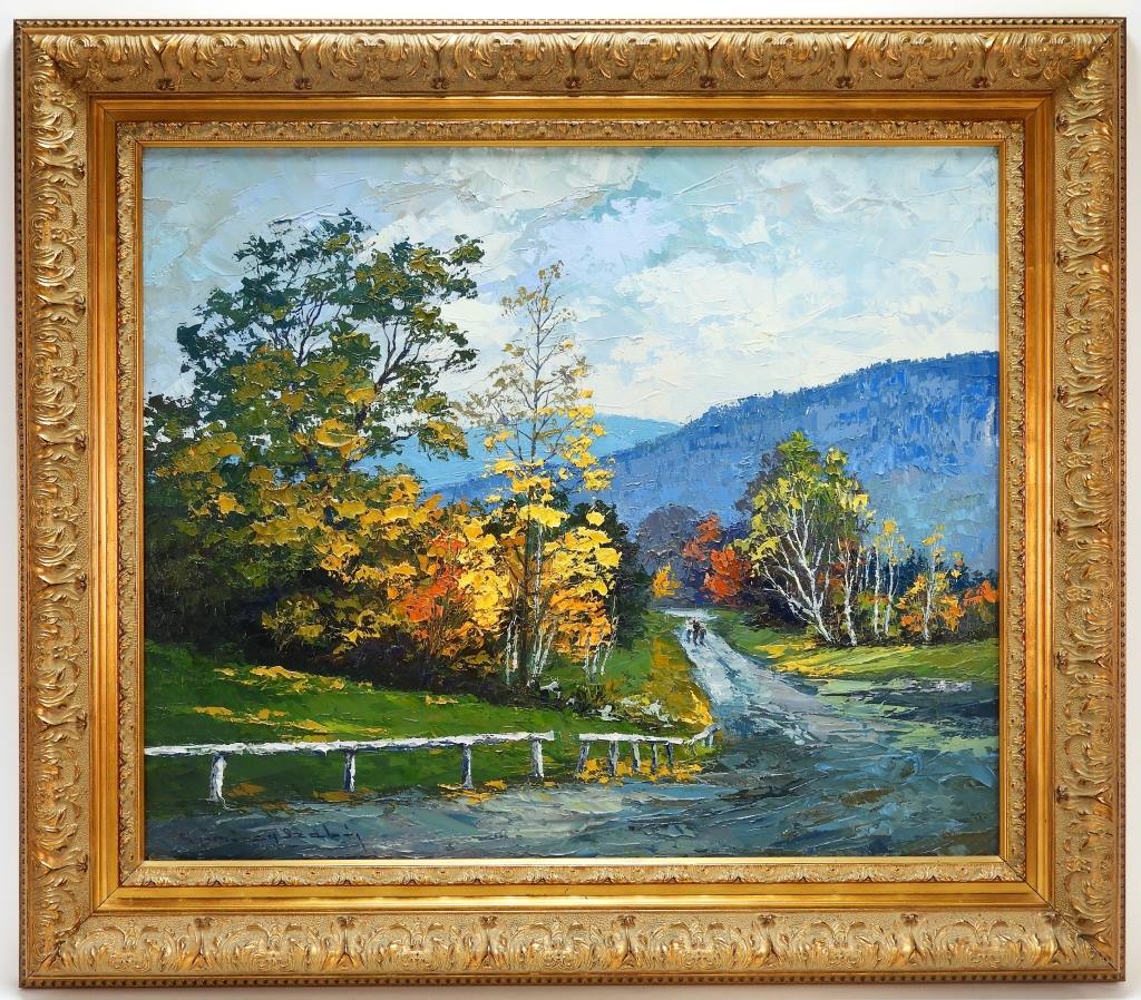 NEW ENGLAND AUTUMNAL LANDSCAPE PAINTING