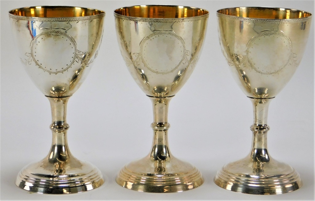 3PC STERLING SILVER CHALICES United
