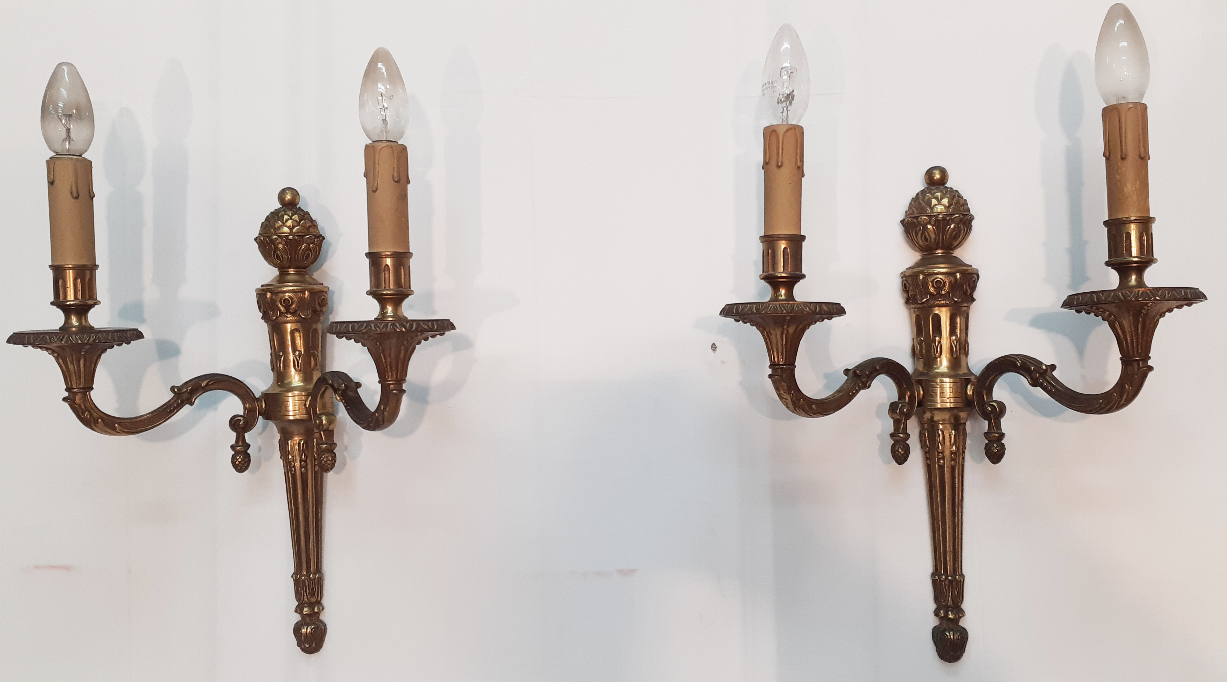 PAIR OF LOUIS XVI STYLE 2 LIGHT 35ea02