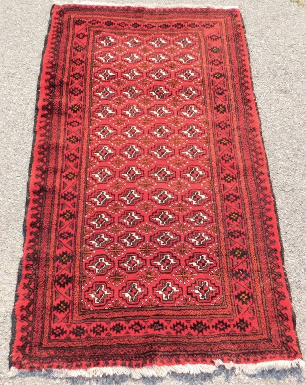 RED AFGHAN TRIBAL RUG Middle East 20th 35ead3