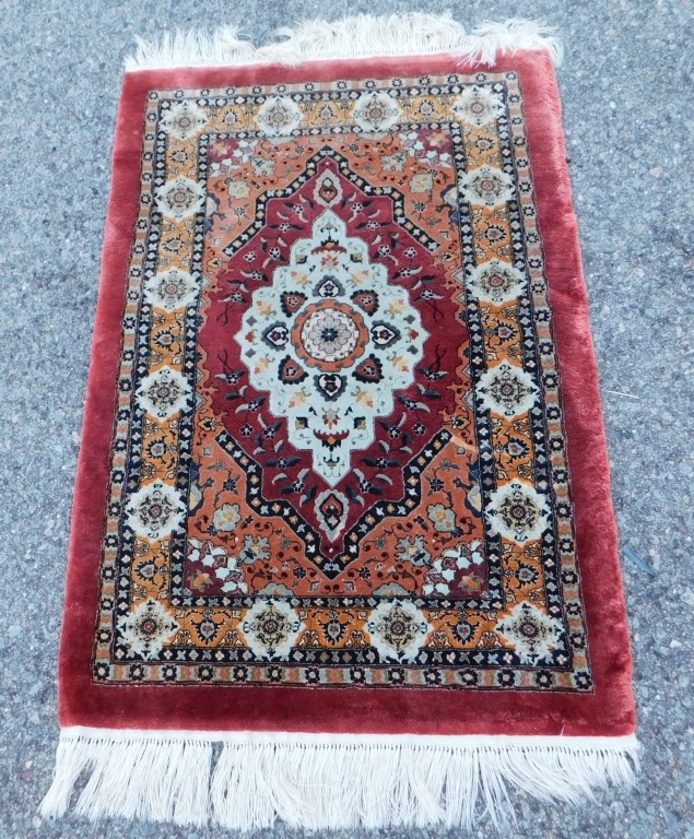 MIDDLE EASTERN BOTANICAL SILK RUG 35eaed