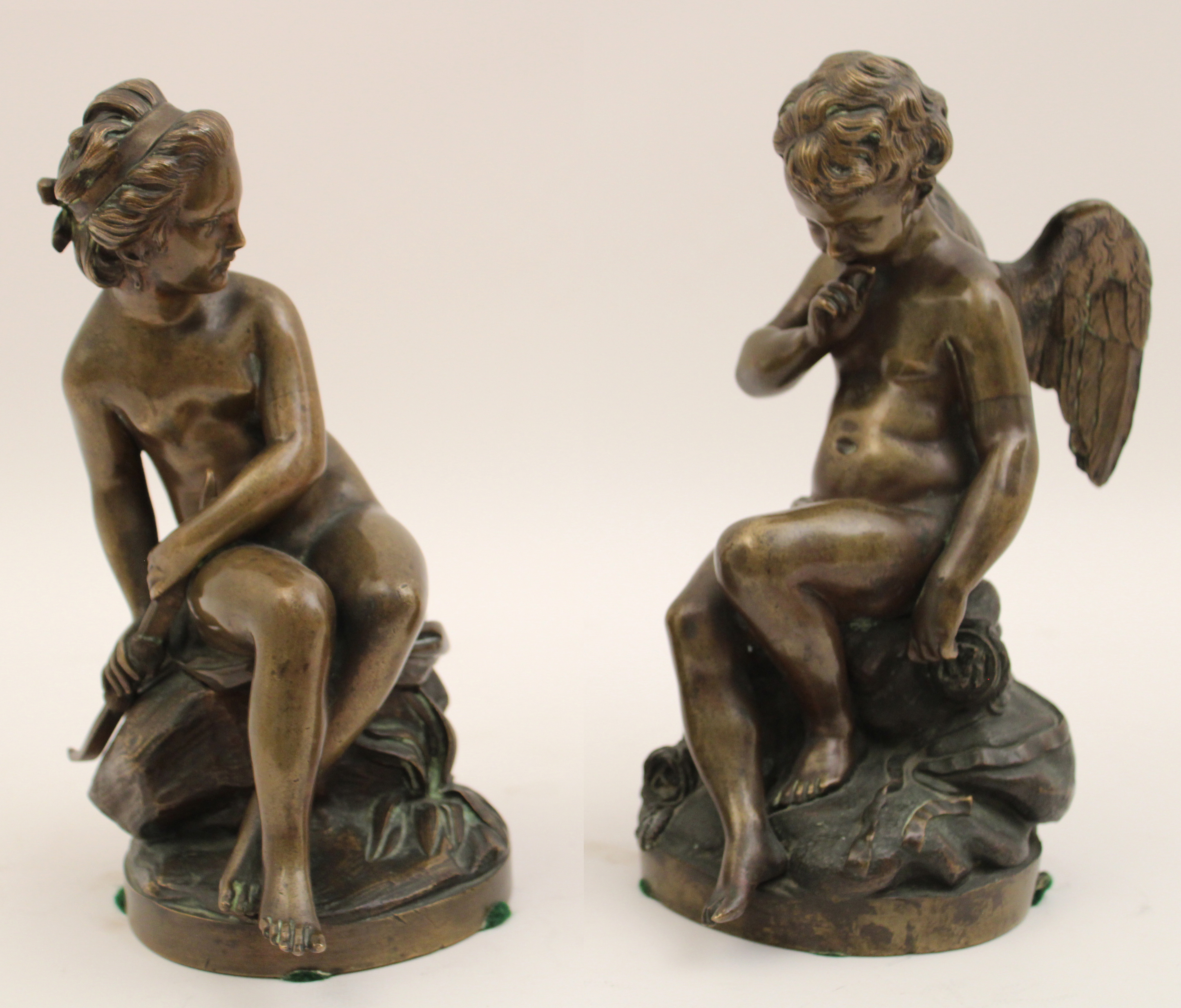 PR OF FRENCH BRONZES OF CUPID AND 35eafb