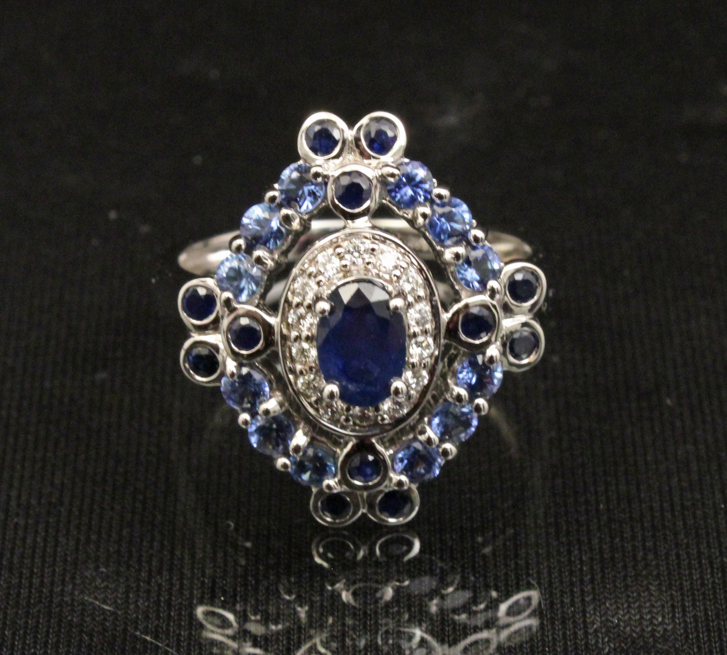 14K SAPPHIRE AND DIAMOND LADIES