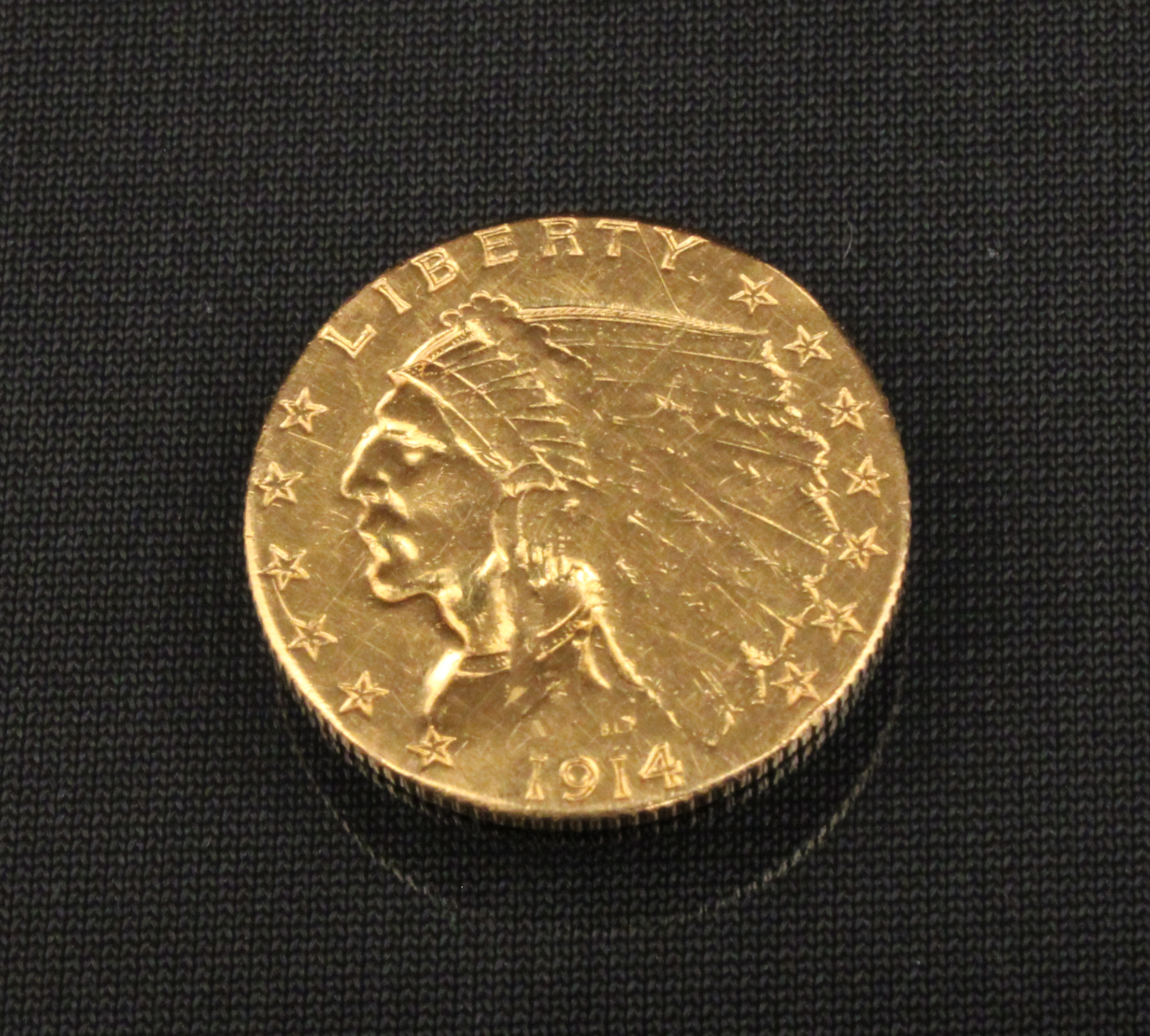 1914 INDIAN HEAD 2 50 GOLD COIN 35eb20
