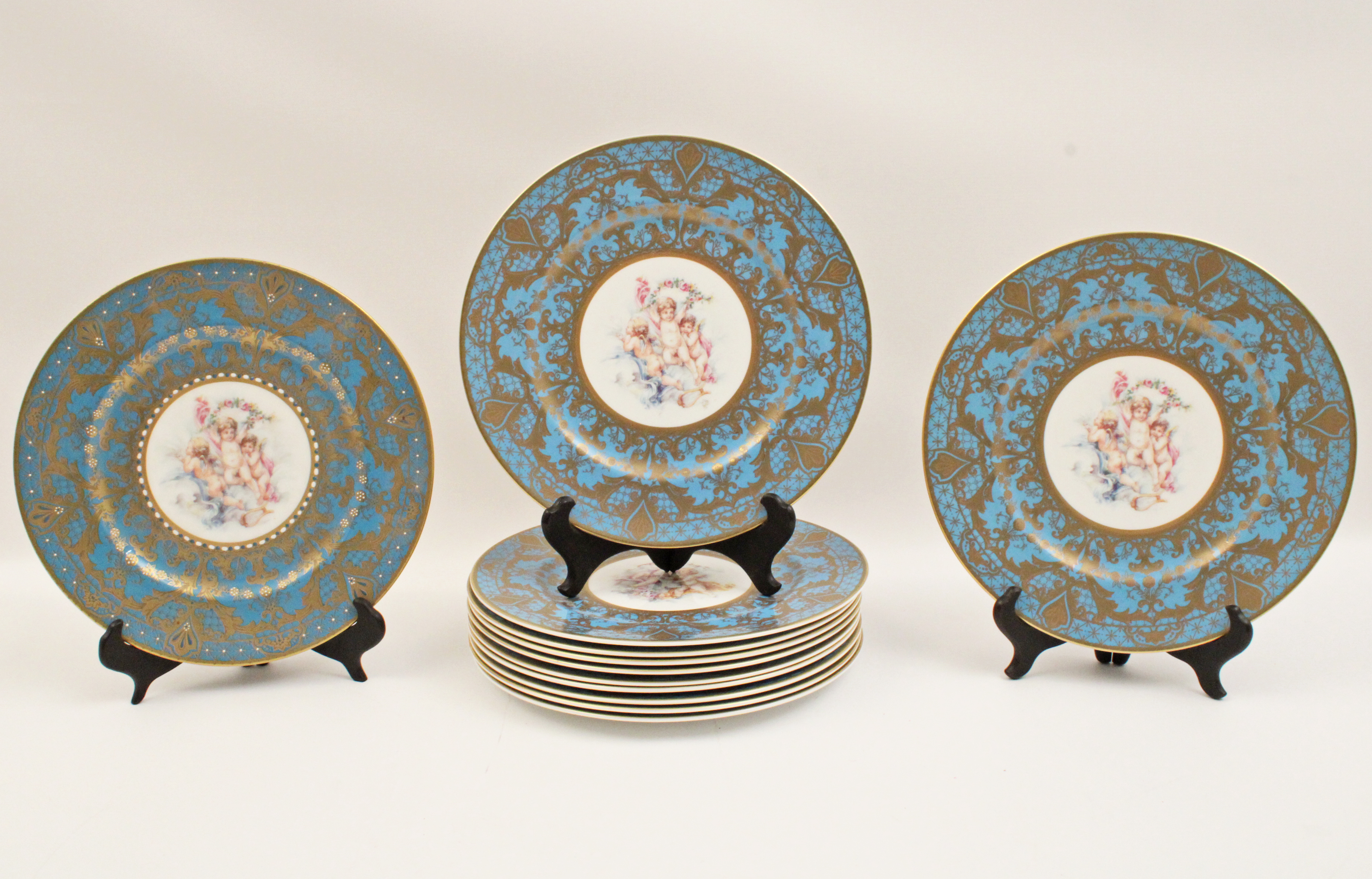 GROUP OF 12 SEVRES STYLE PORCELAIN 35eb43