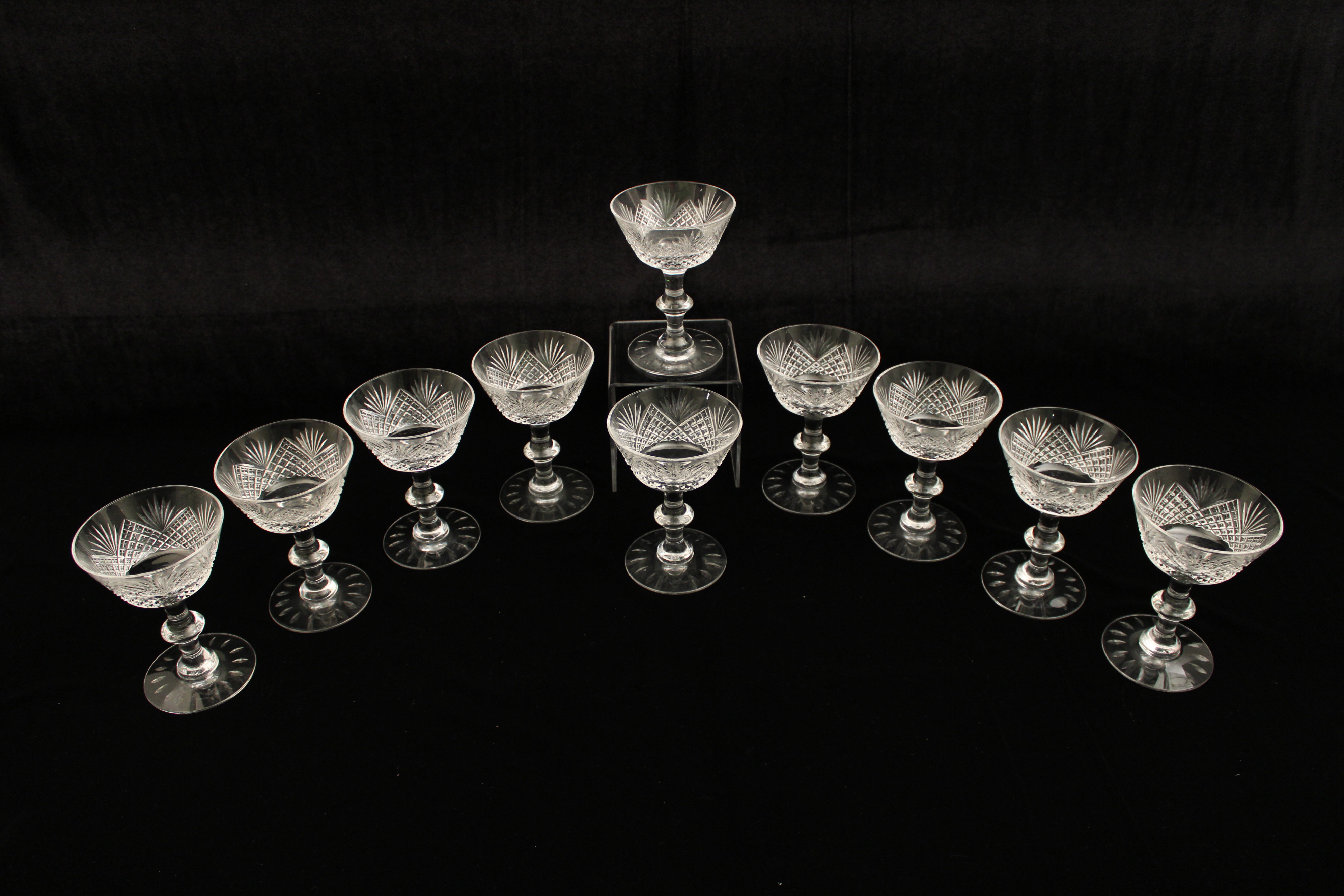 GROUP OF 10 SIGNED HAWKS CRYSTAL