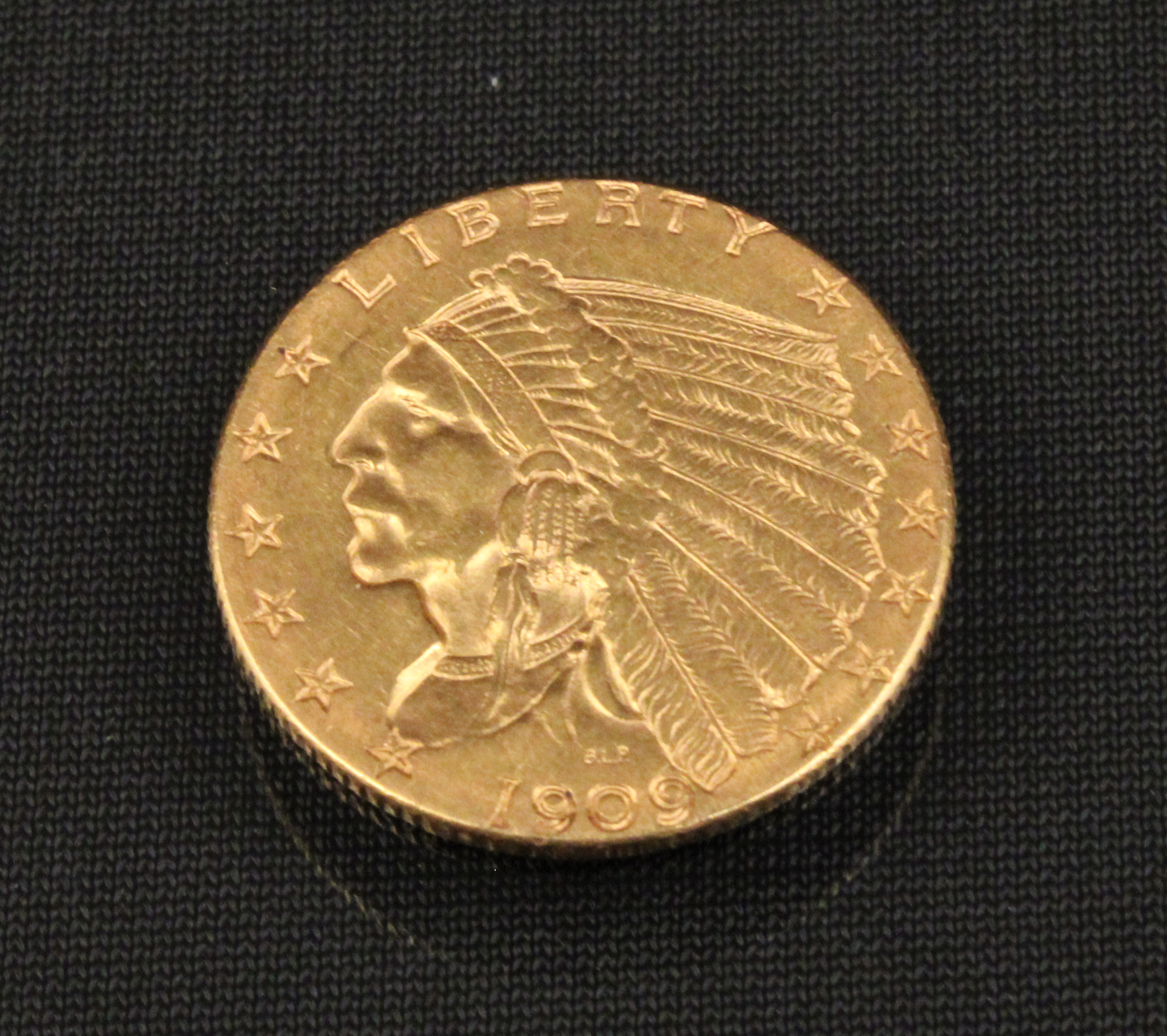 1909 INDIAN HEAD 2 50 GOLD COIN 35ebc6