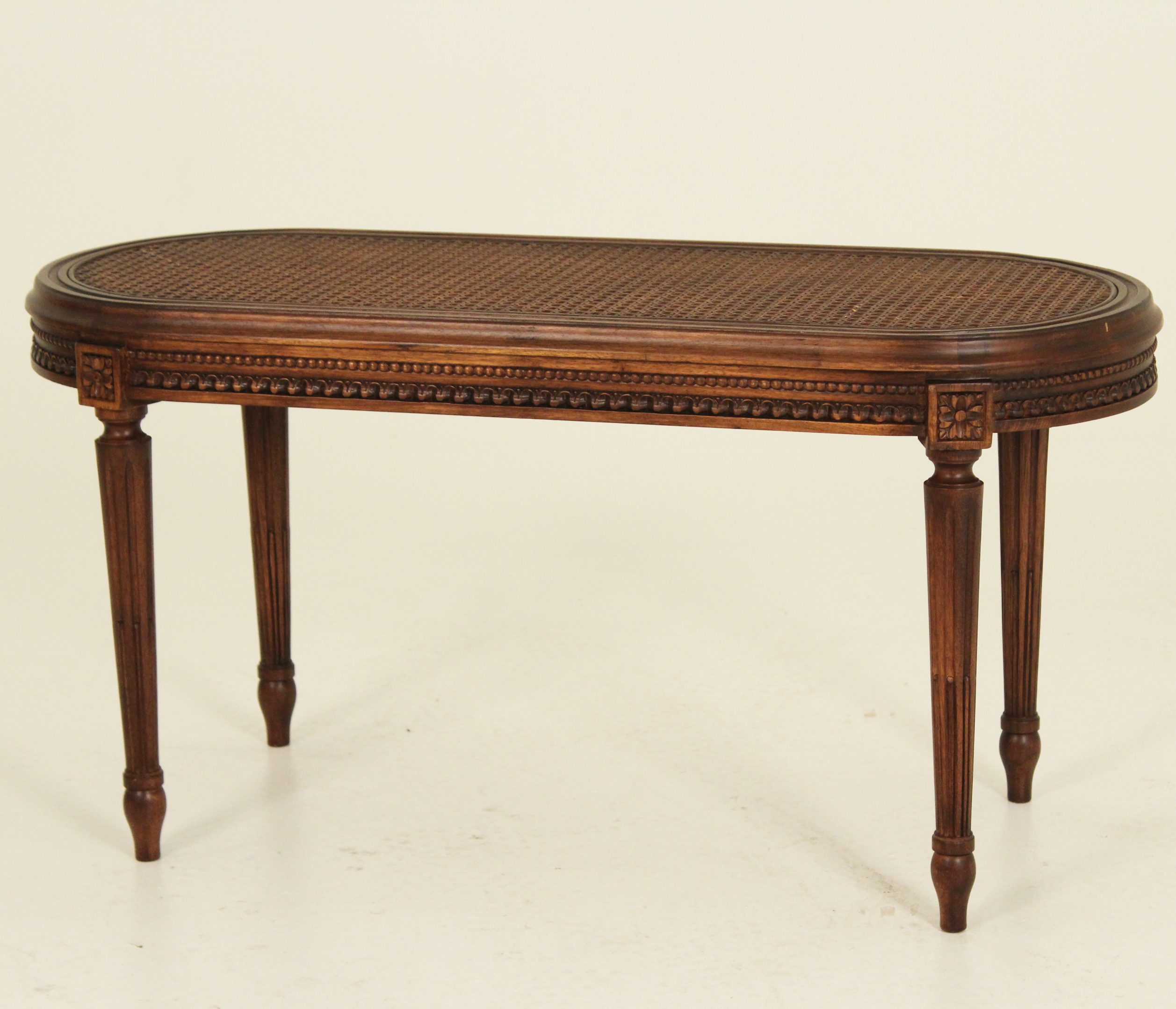 LOUIS XVI STYLE CARVED WALNUT TABOURET 35ec02