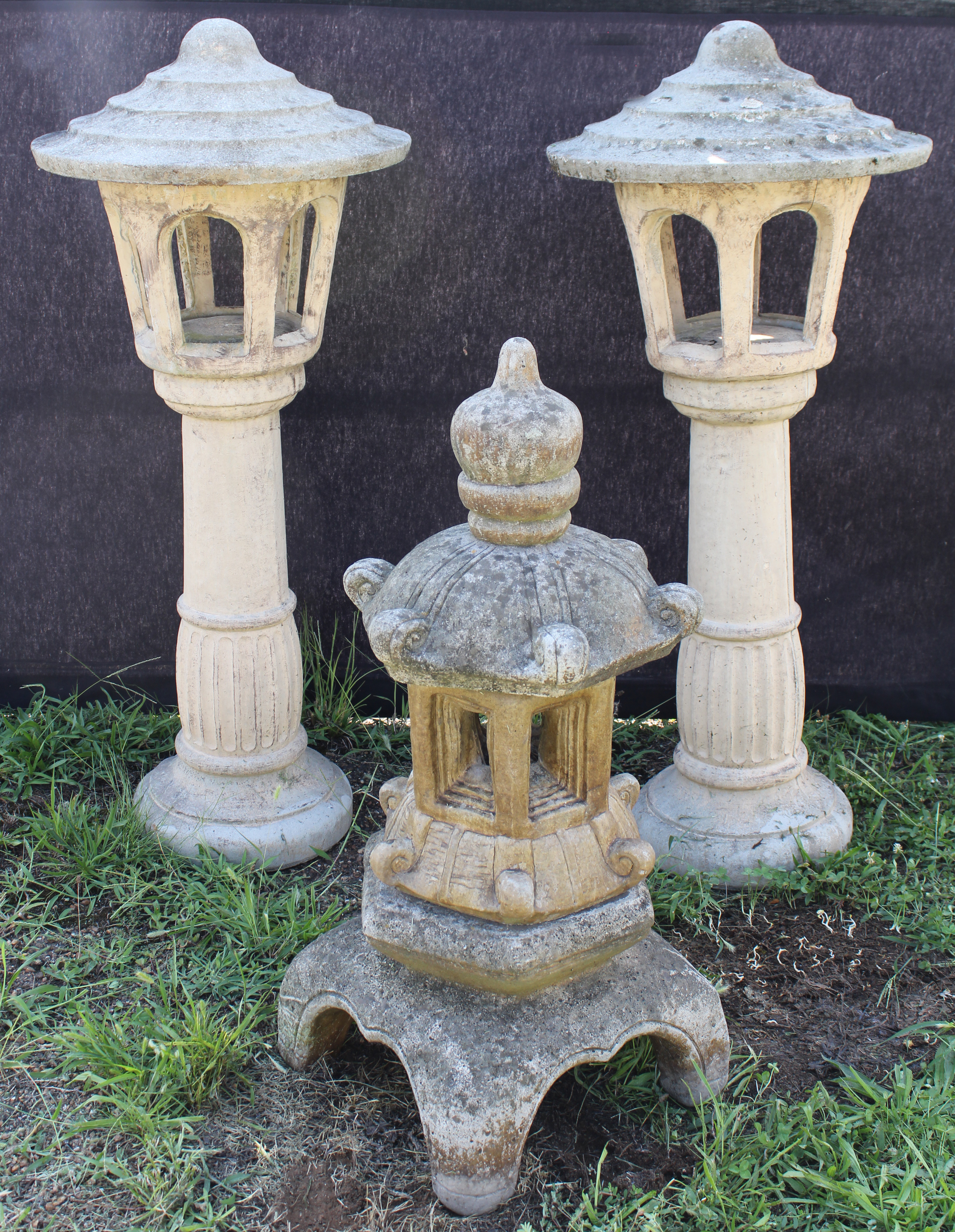 3 PC LOT OF CAST STONE CHINESE 35ec03