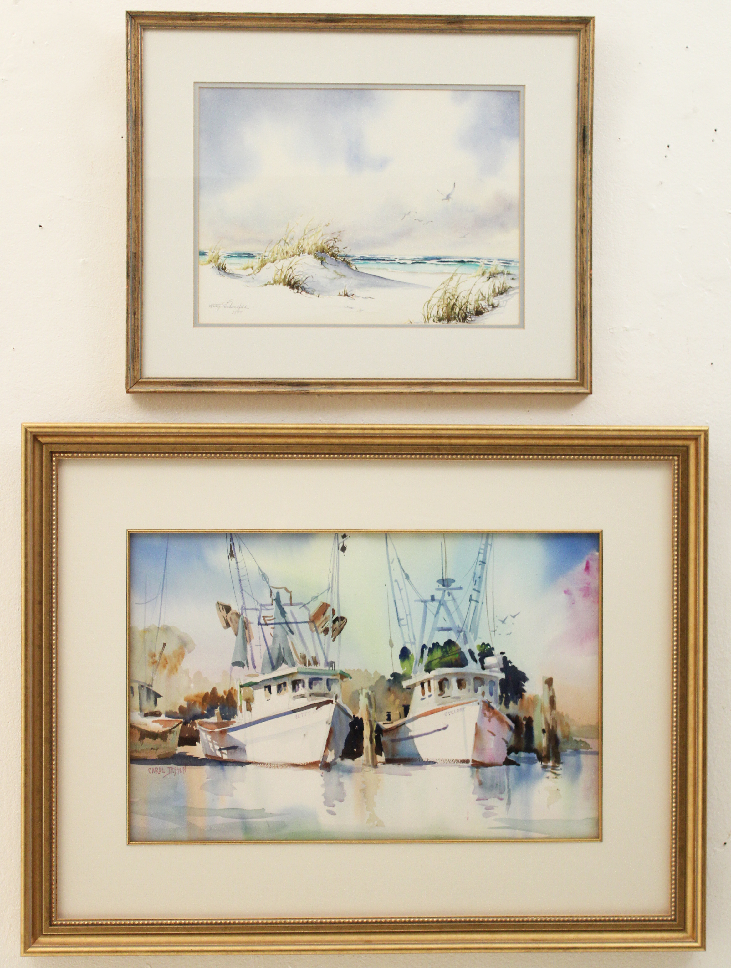 2 SIGNED WATERCOLORS OF COASTAL