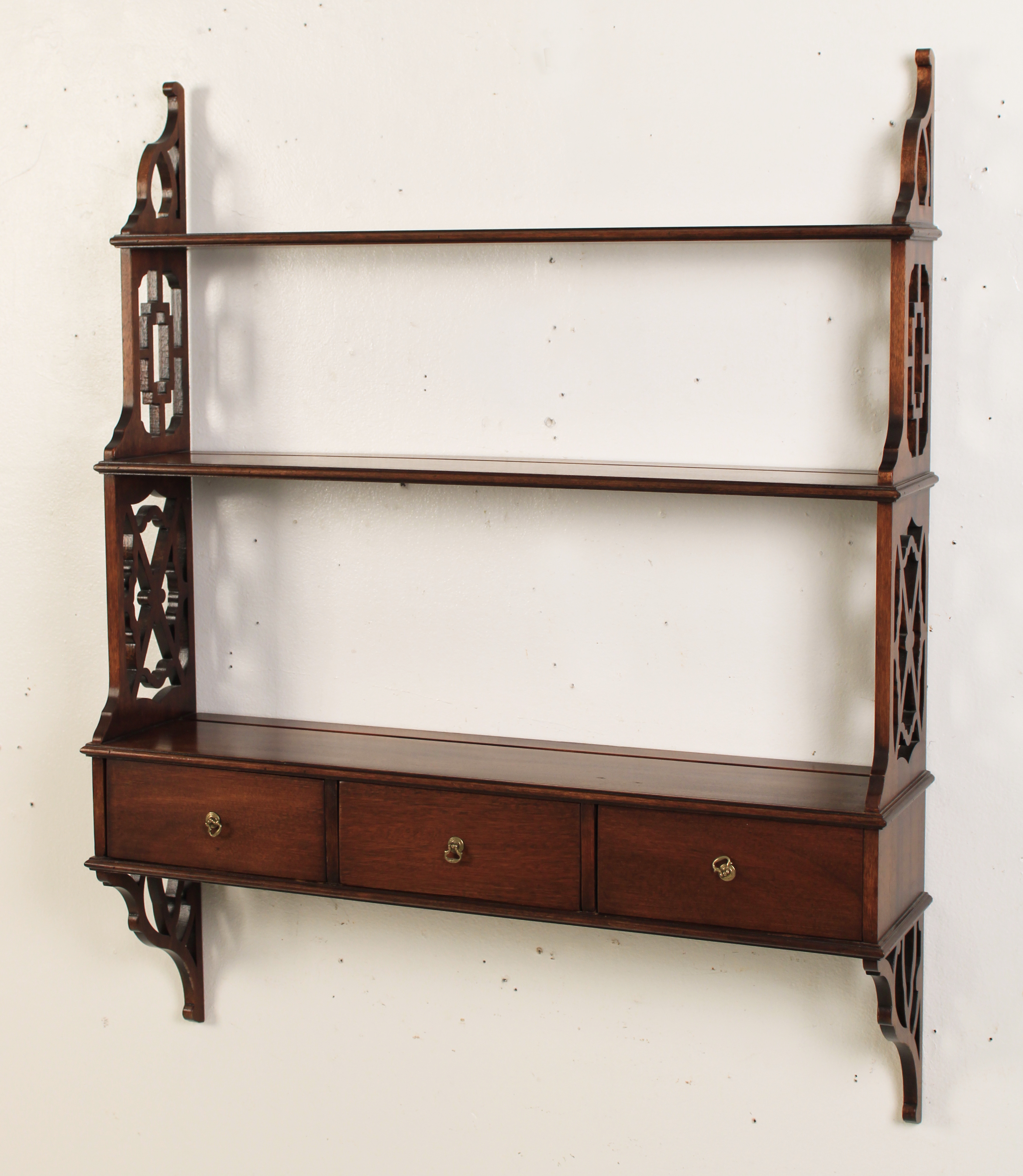 CHIPPENDALE STYLE MAHOGANY 3 DRAWER