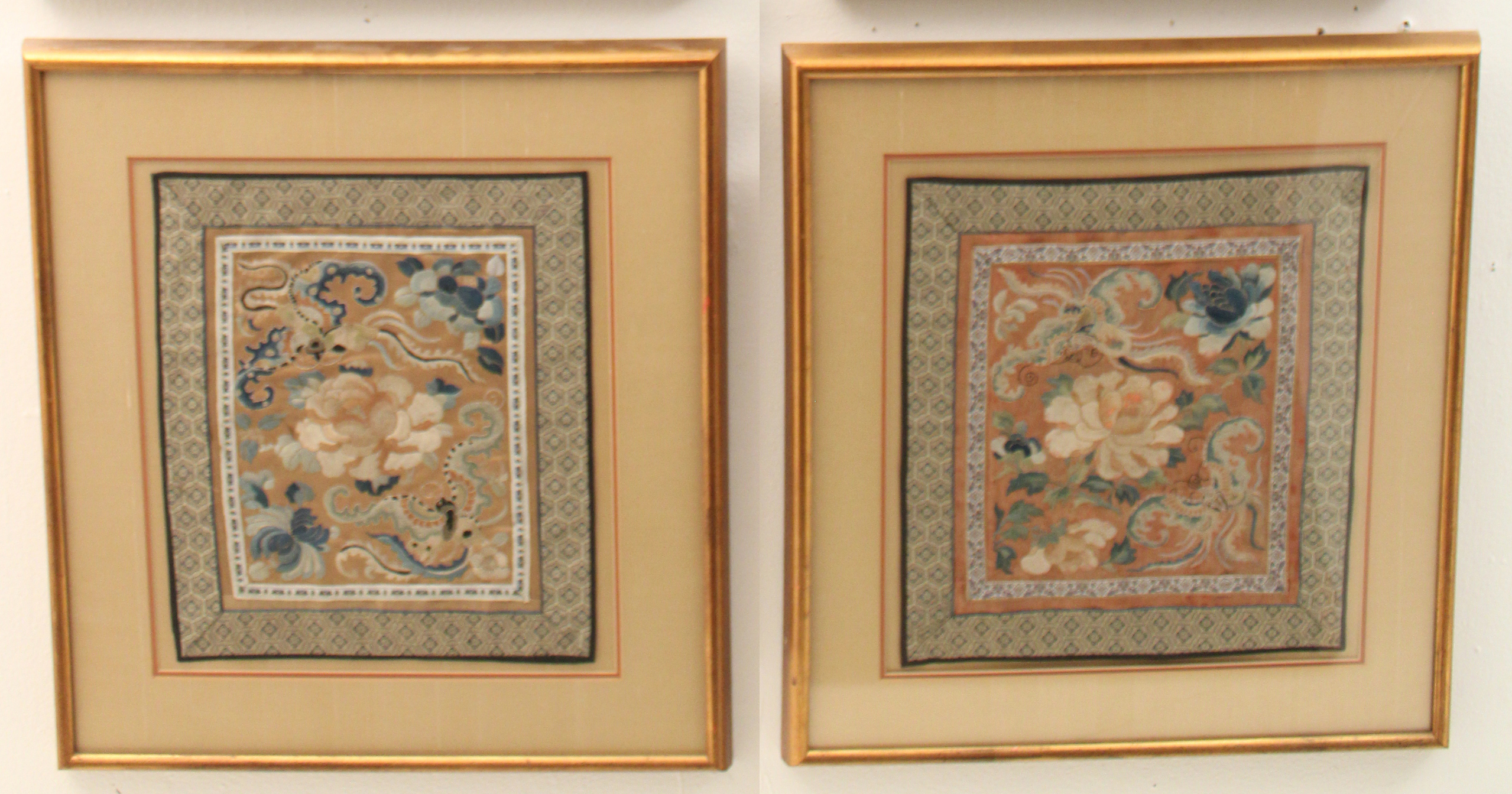 TWO CHINESE SILK EMBROIDERIES TWO 35ec3b