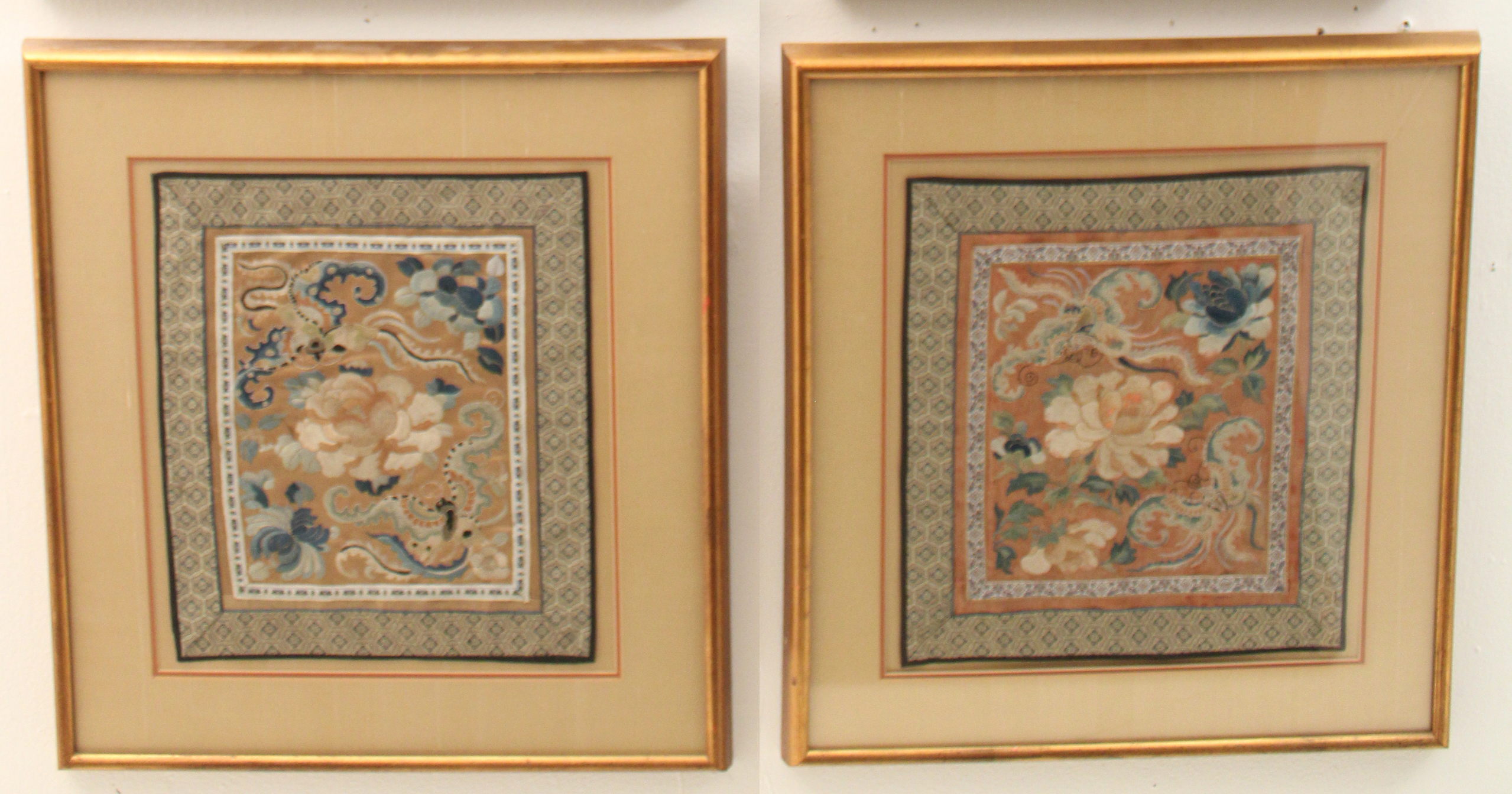 TWO CHINESE SILK EMBROIDERIES TWO