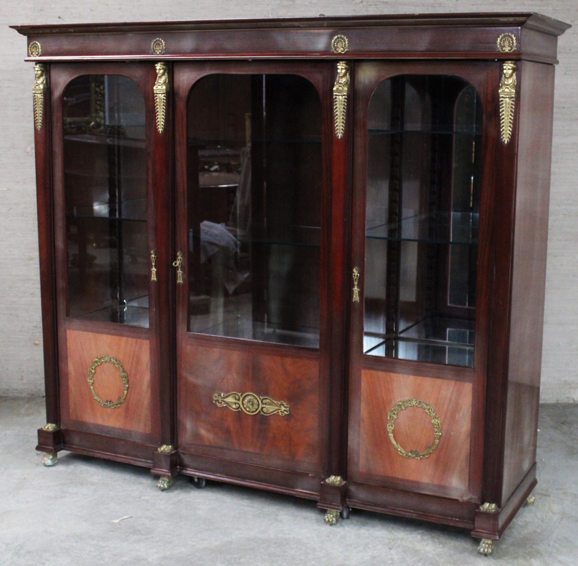 FRENCH EMPIRE STYLE 3 PART BOOKCASE 35ec6a