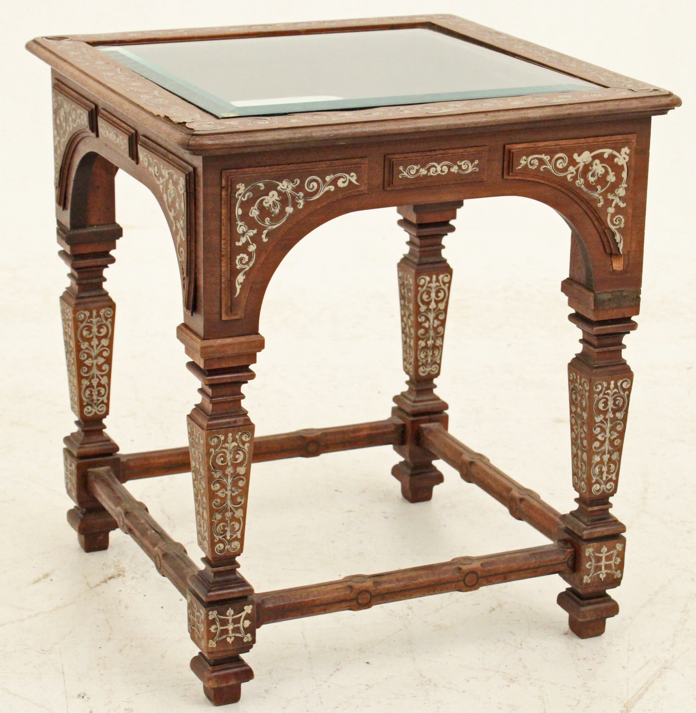 PETITE GLASS TOP OCCASSIONAL TABLE