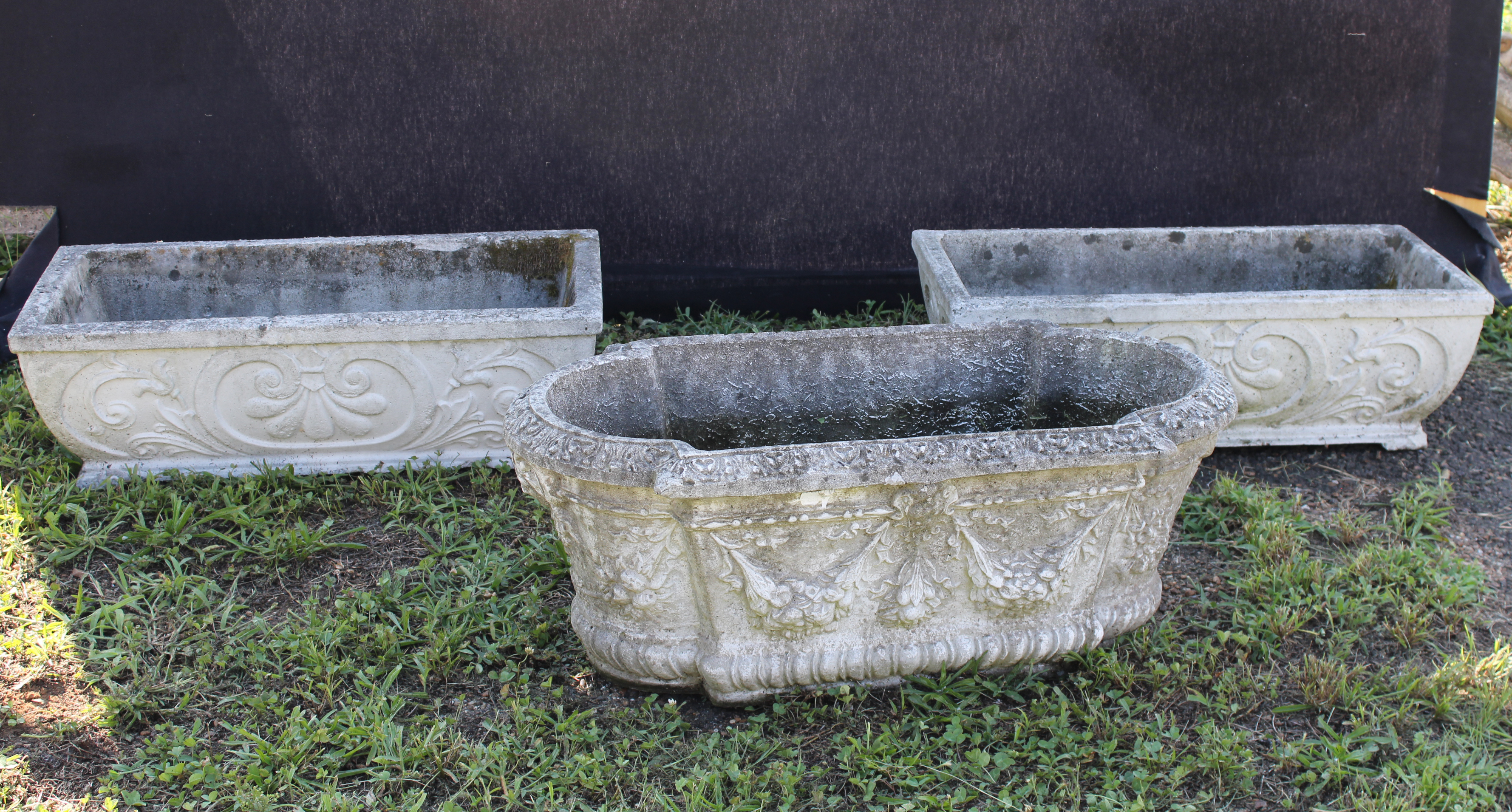 GROUP OF 3 CAST STONE CLASSICAL 35ecaf