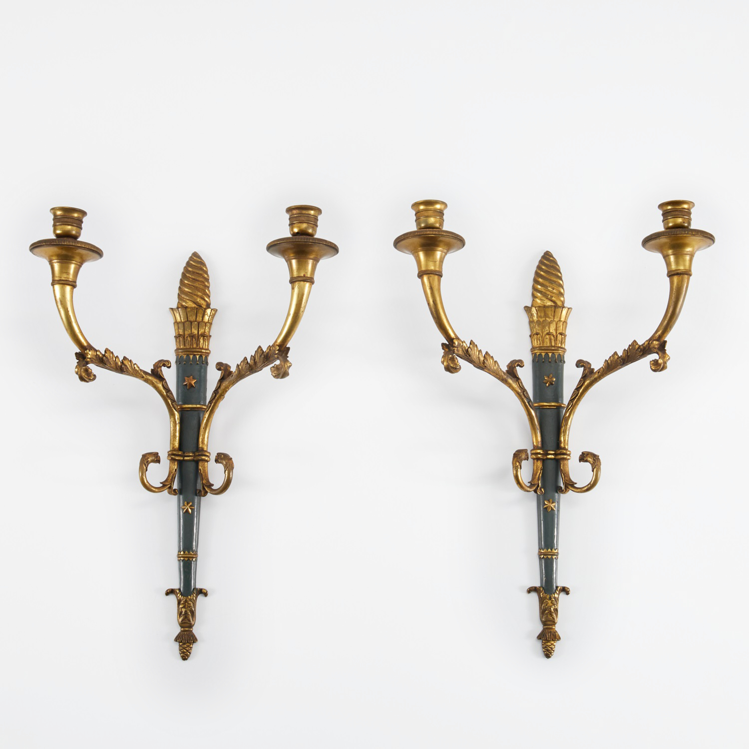 PAIR E F CALDWELL STYLE GILT BRONZE 361402