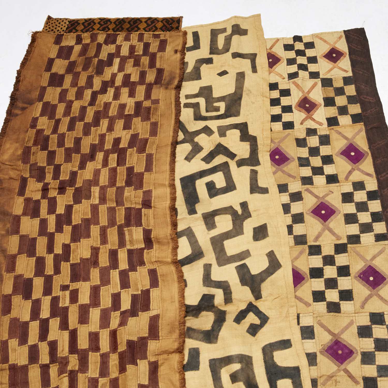 KUBA PEOPLES, (3) LARGE TEXTILES