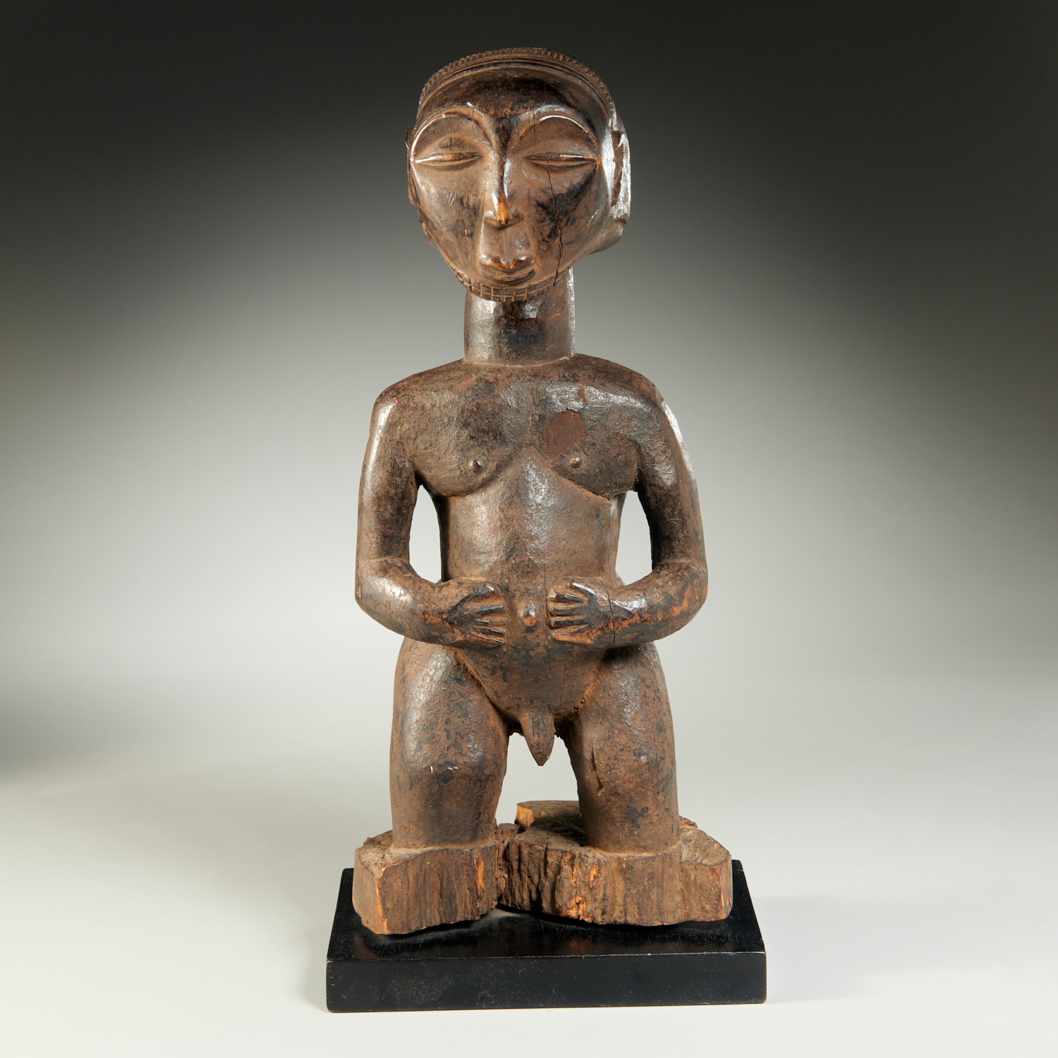 BAULE PEOPLES, OLD CARVED MALE