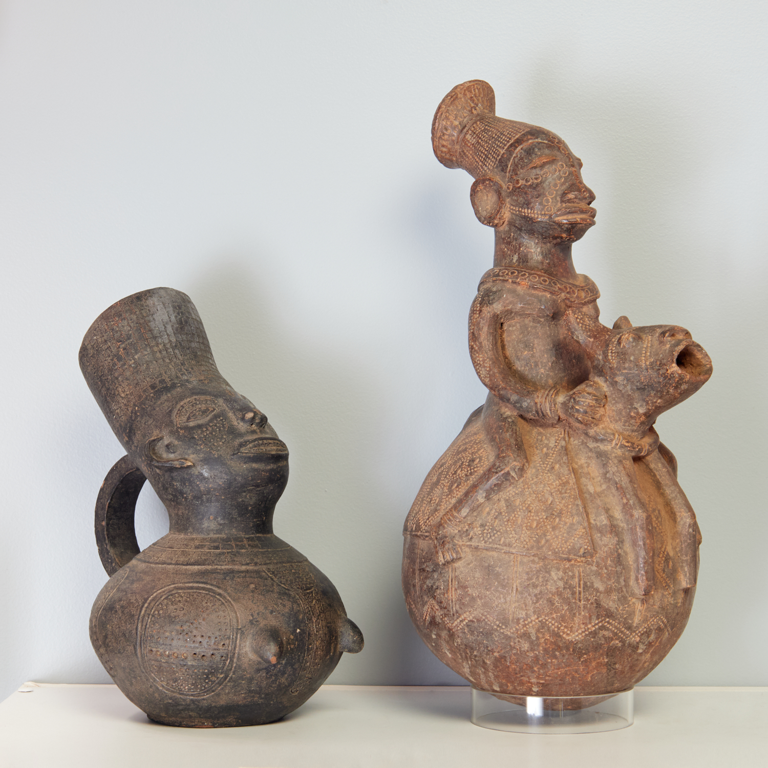 MANGBETU PEOPLES, (2) FIGURAL POTTERY