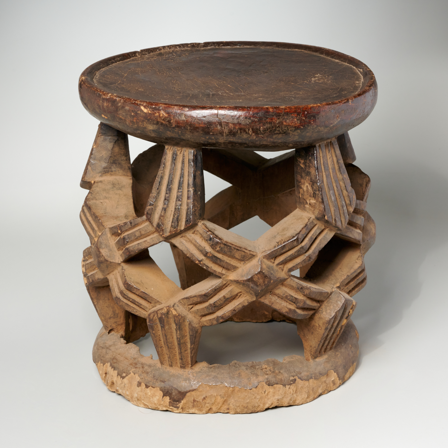 BALIMEKE PEOPLES CARVED WOOD STOOL 3614f8