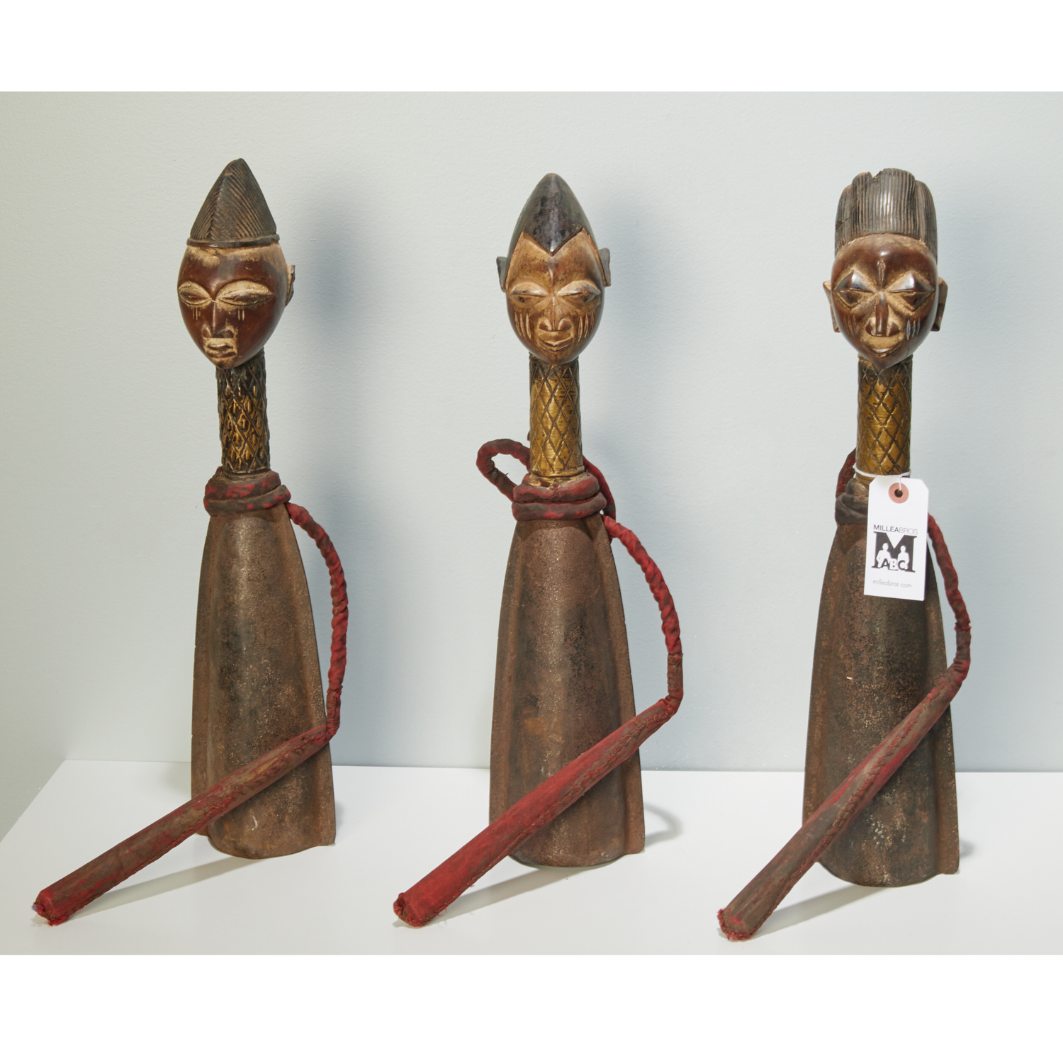 YORUBA PEOPLES WOOD AND IRON FIGURAL 36155e