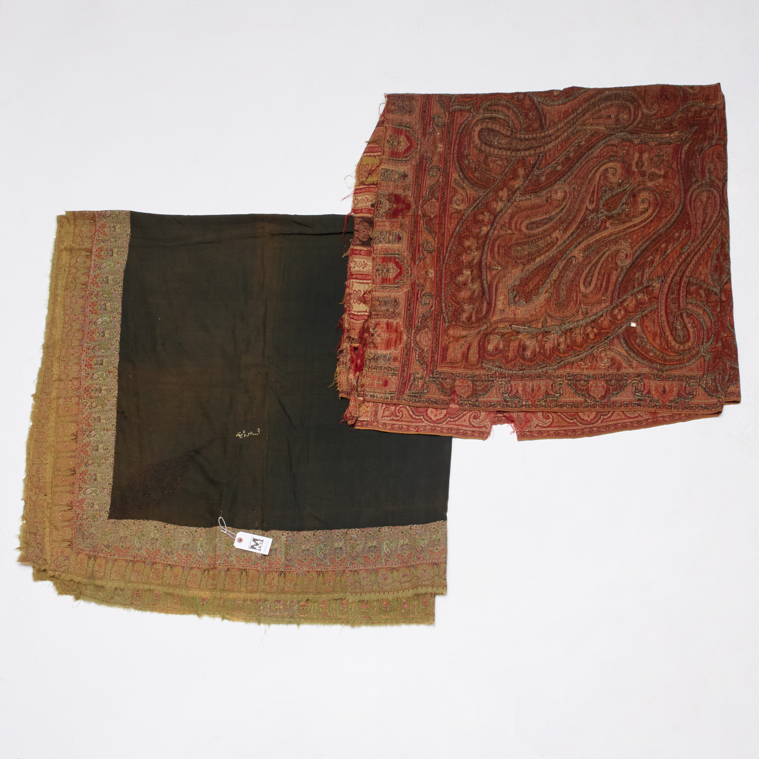  2 ANTIQUE KASHMIR SHAWLS 19th 20th 3615b0