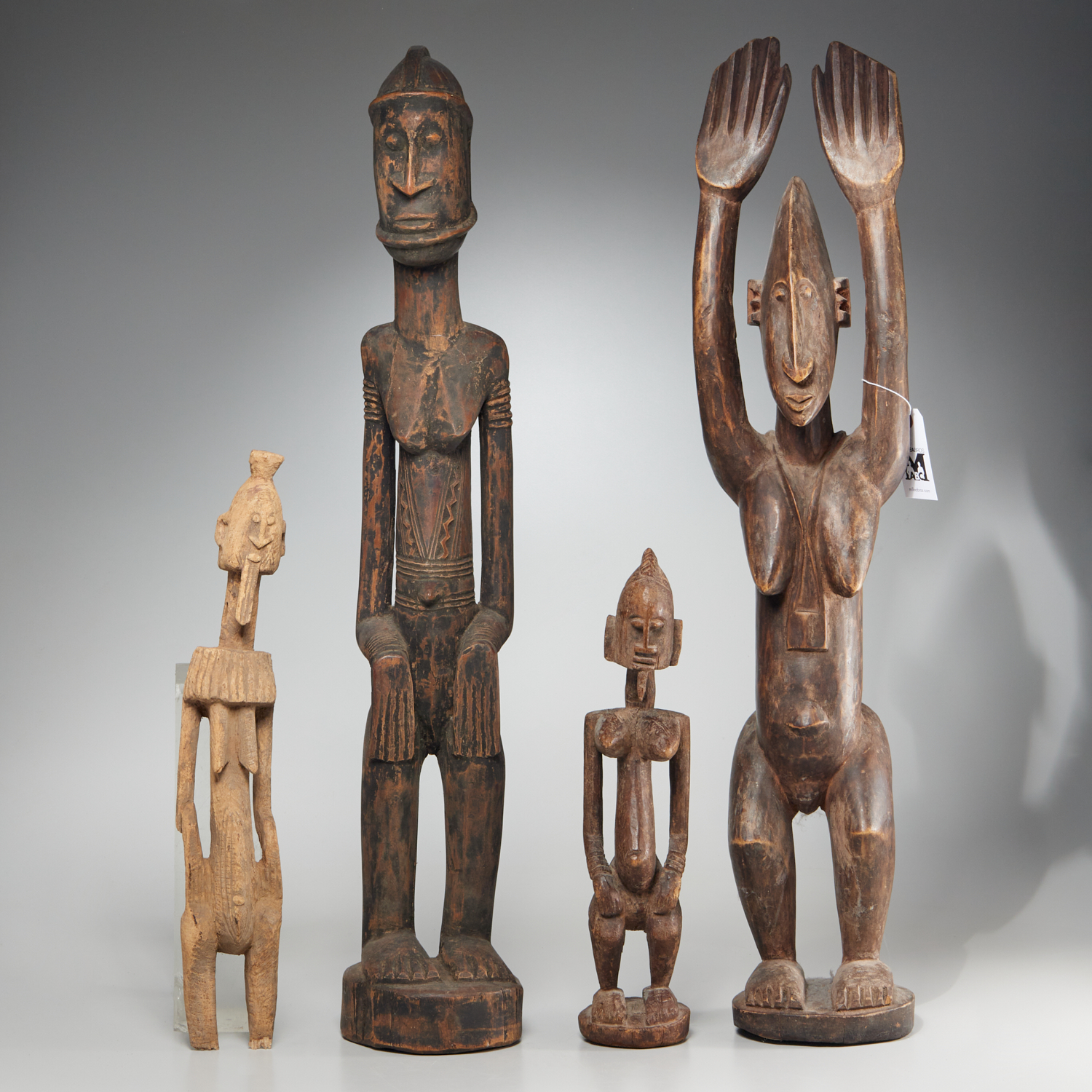 MALI REGION, (4) CARVED WOOD FIGURES