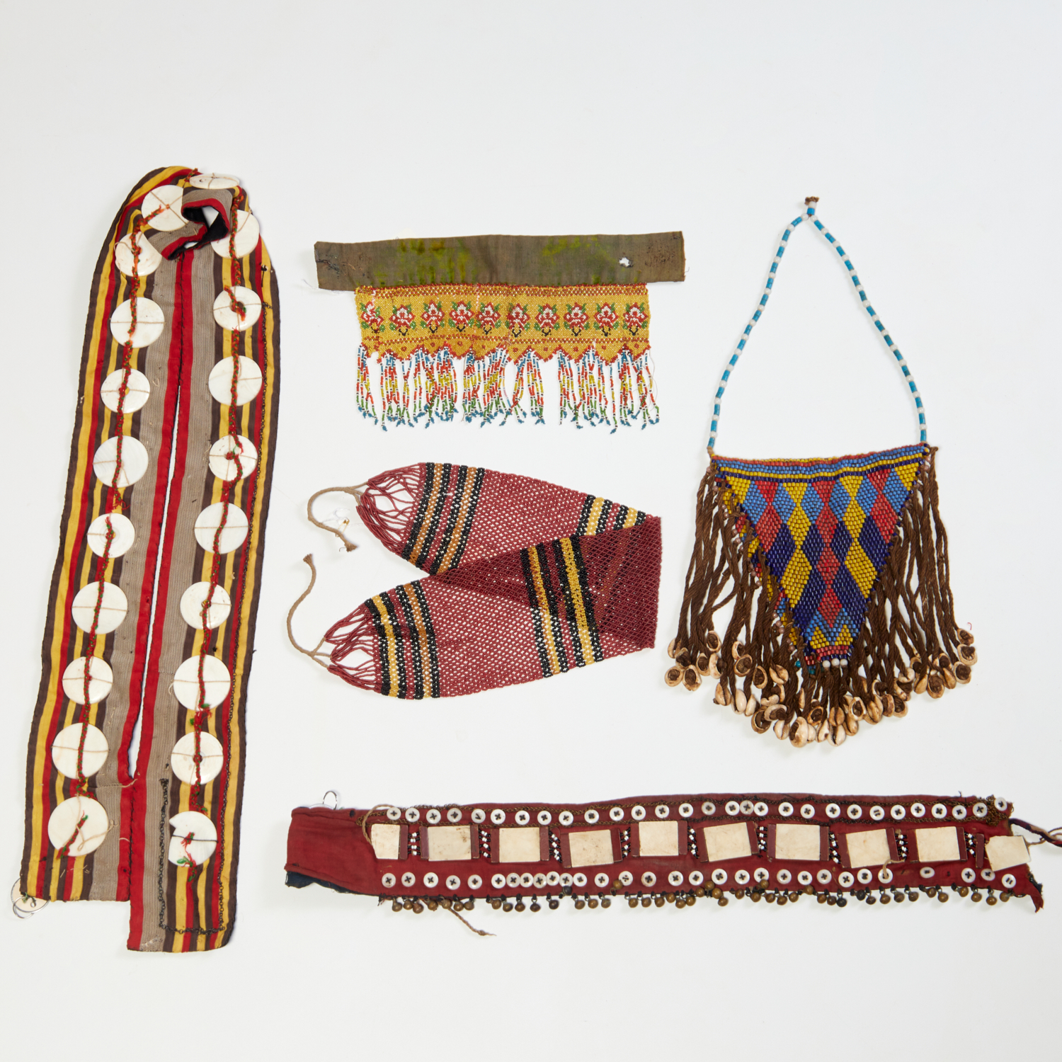 GROUP (5) TRIBAL BEADED ACCESSORIES