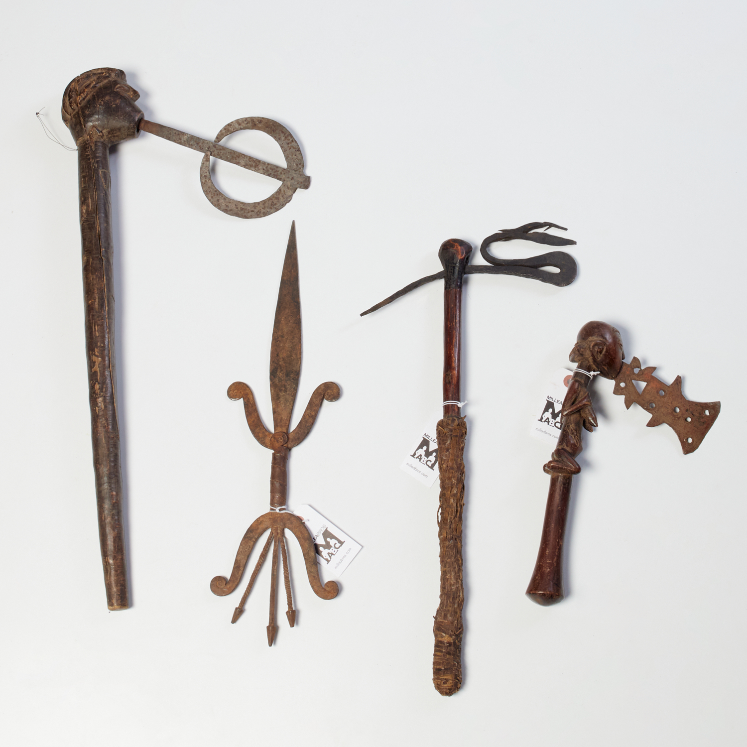 GROUP (4) AFRICAN CEREMONIAL WEAPONS