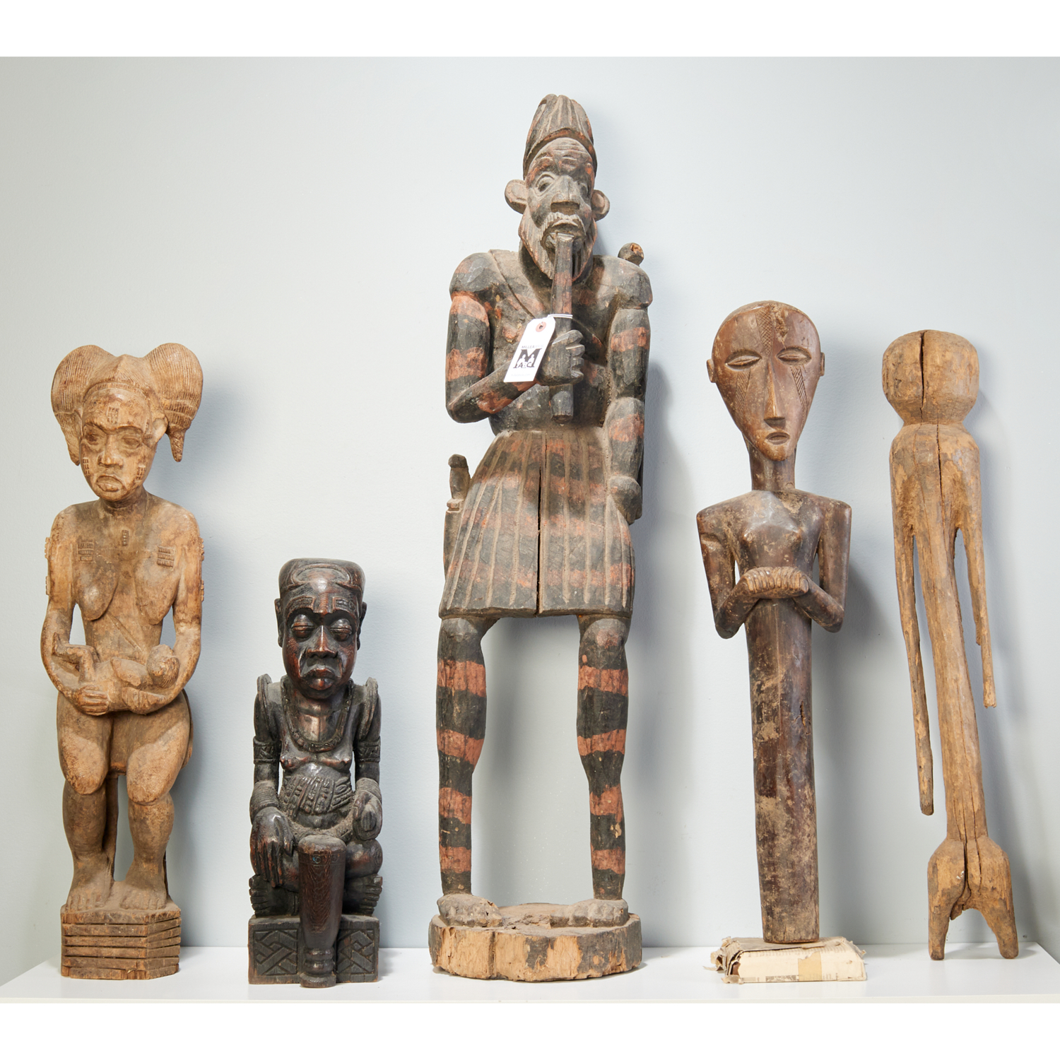 GROUP 5 LARGE WEST AFRICAN CARVED 361638