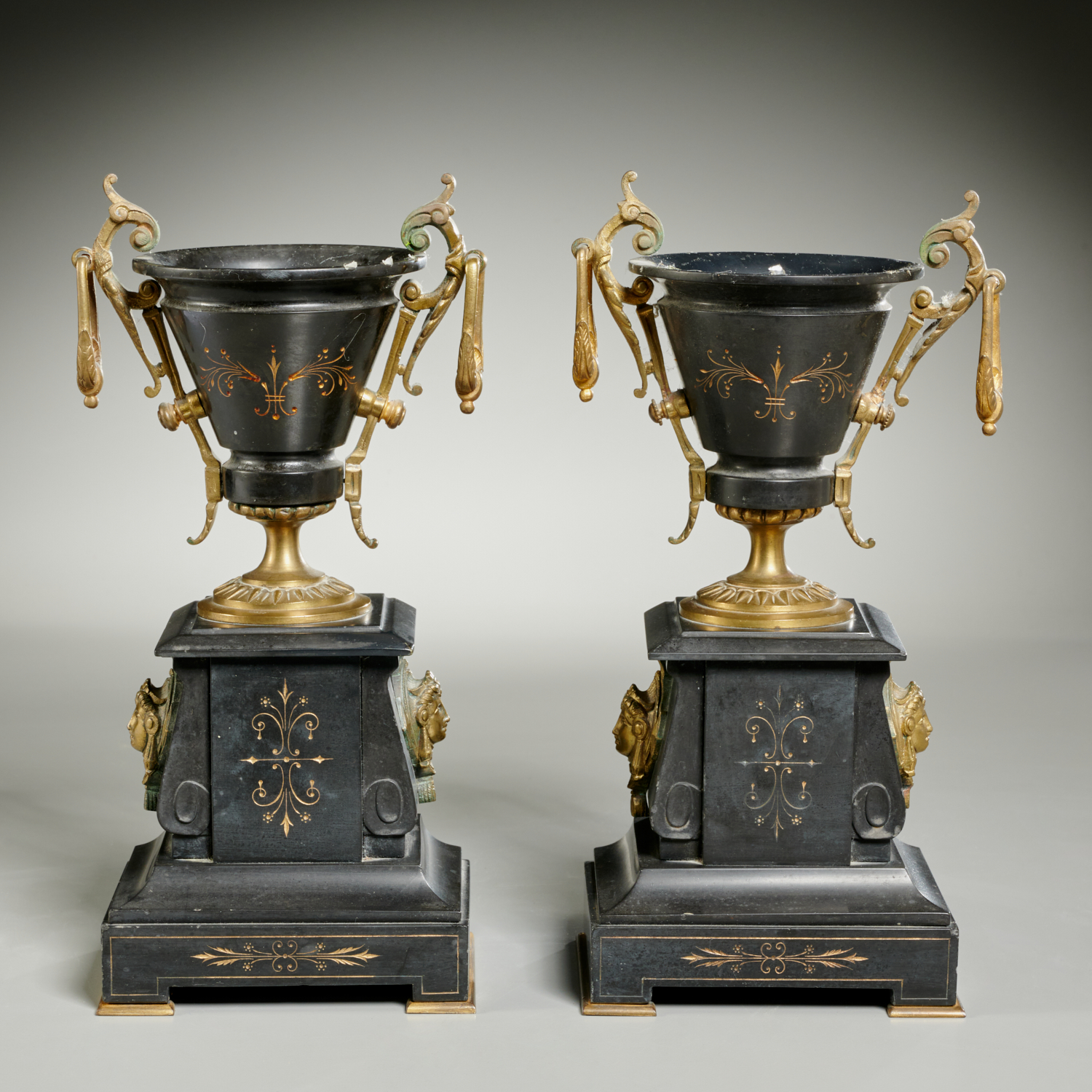 PAIR LOUIS PHILIPPE BRONZE MARBLE 361677