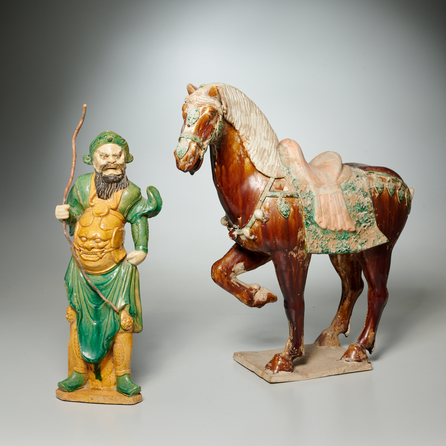 CHINESE TANG STYLE POTTERY HORSE AND