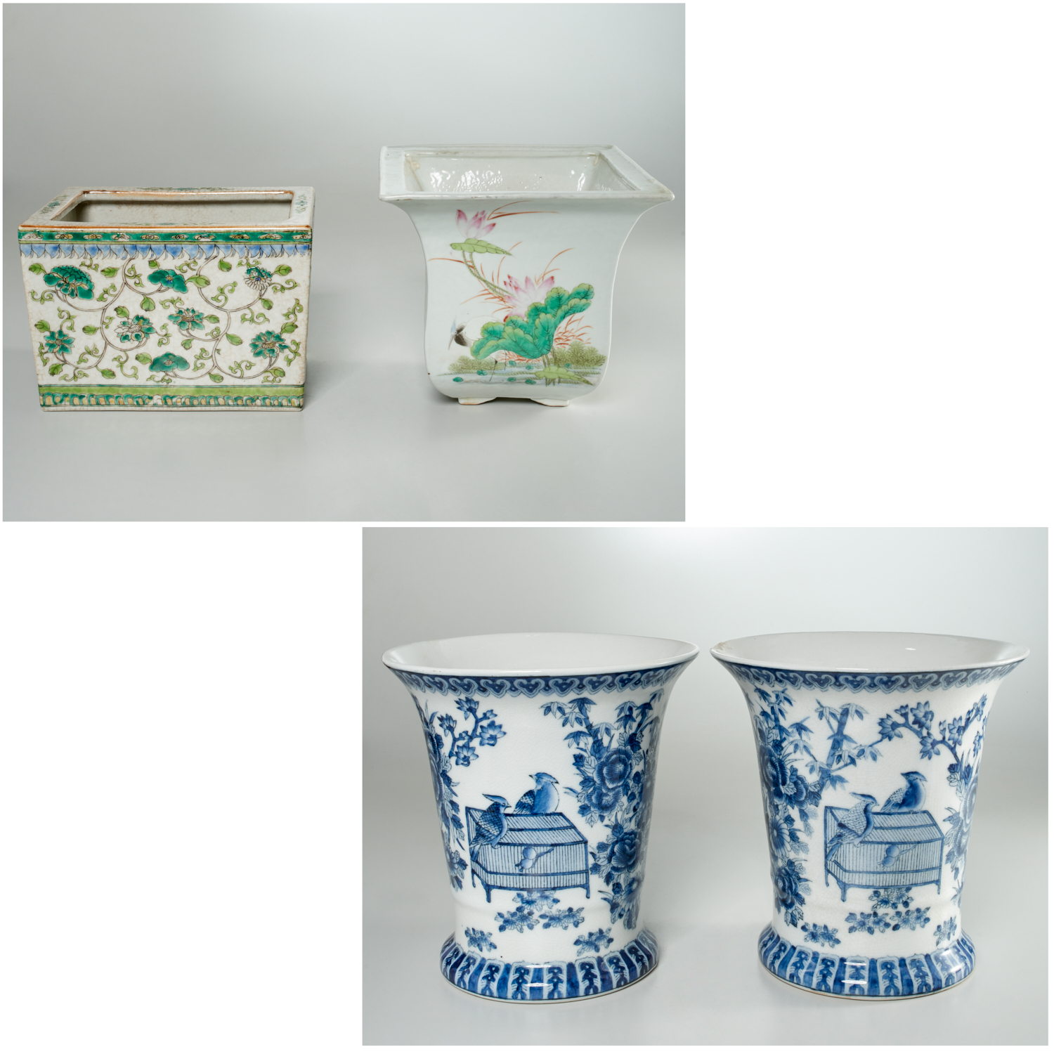 (4) CHINESE PORCELAIN JARDINIERES 20th