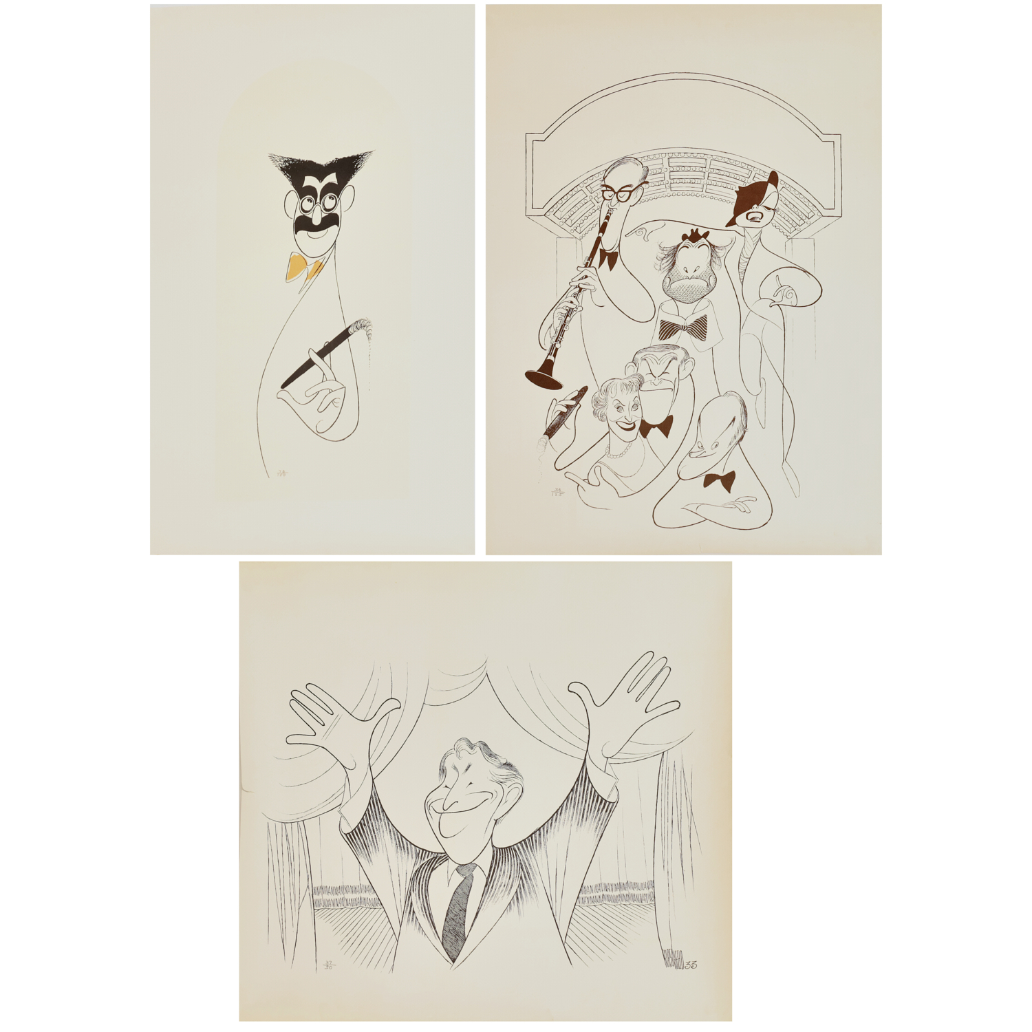 AL HIRSCHFELD, (3) PRINTS Al Hirschfeld