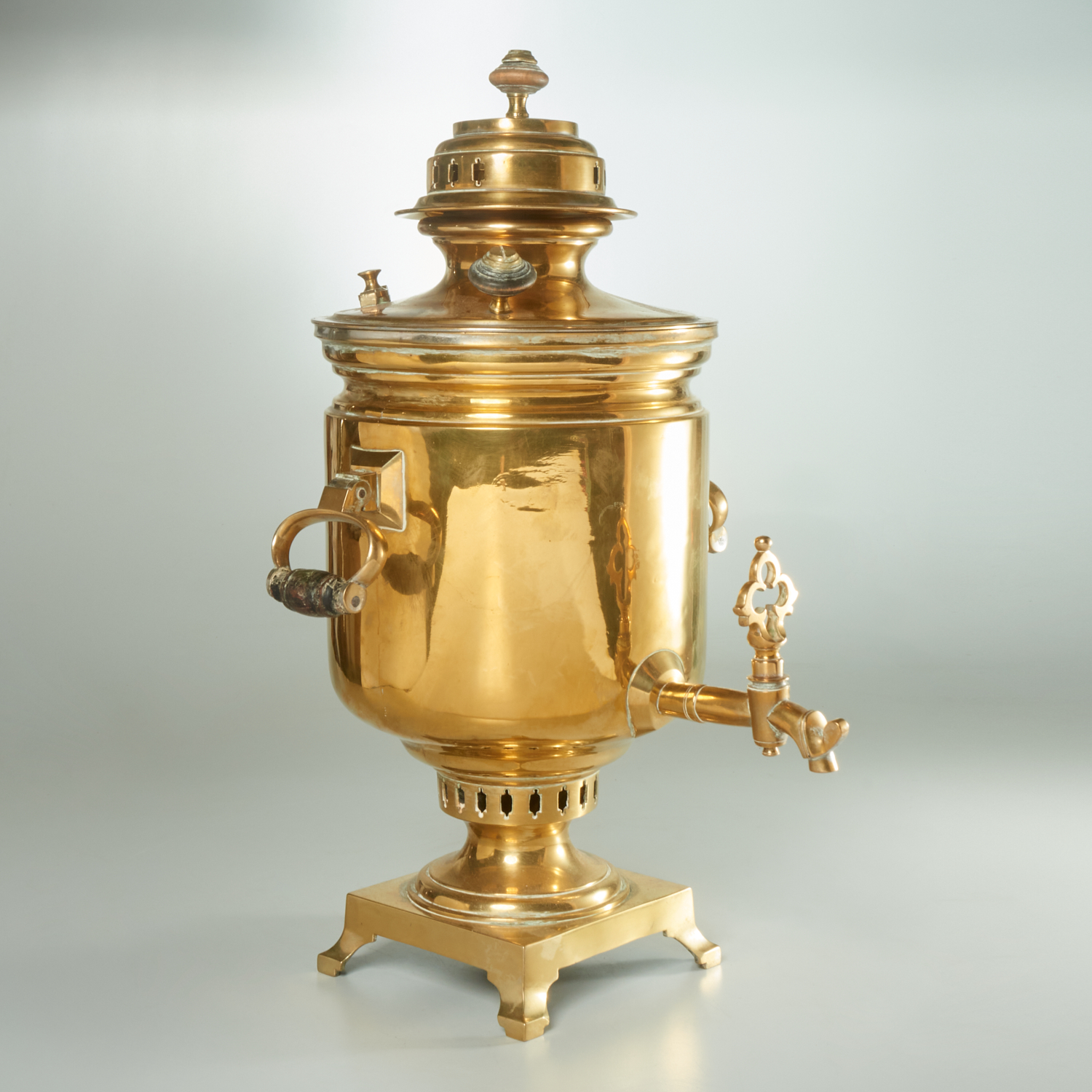 ANTIQUE RUSSIAN BRASS SAMOVAR URN 361785