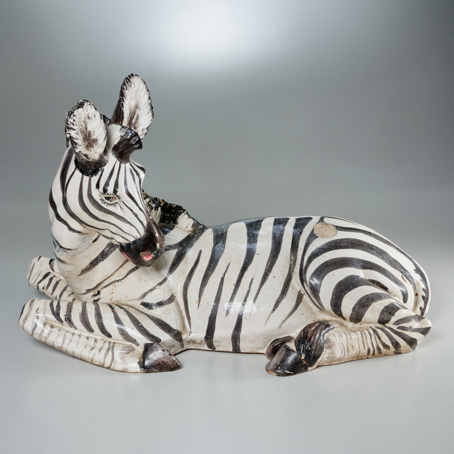 LARGE ITALIAN CERAMIC ZEBRA Mid