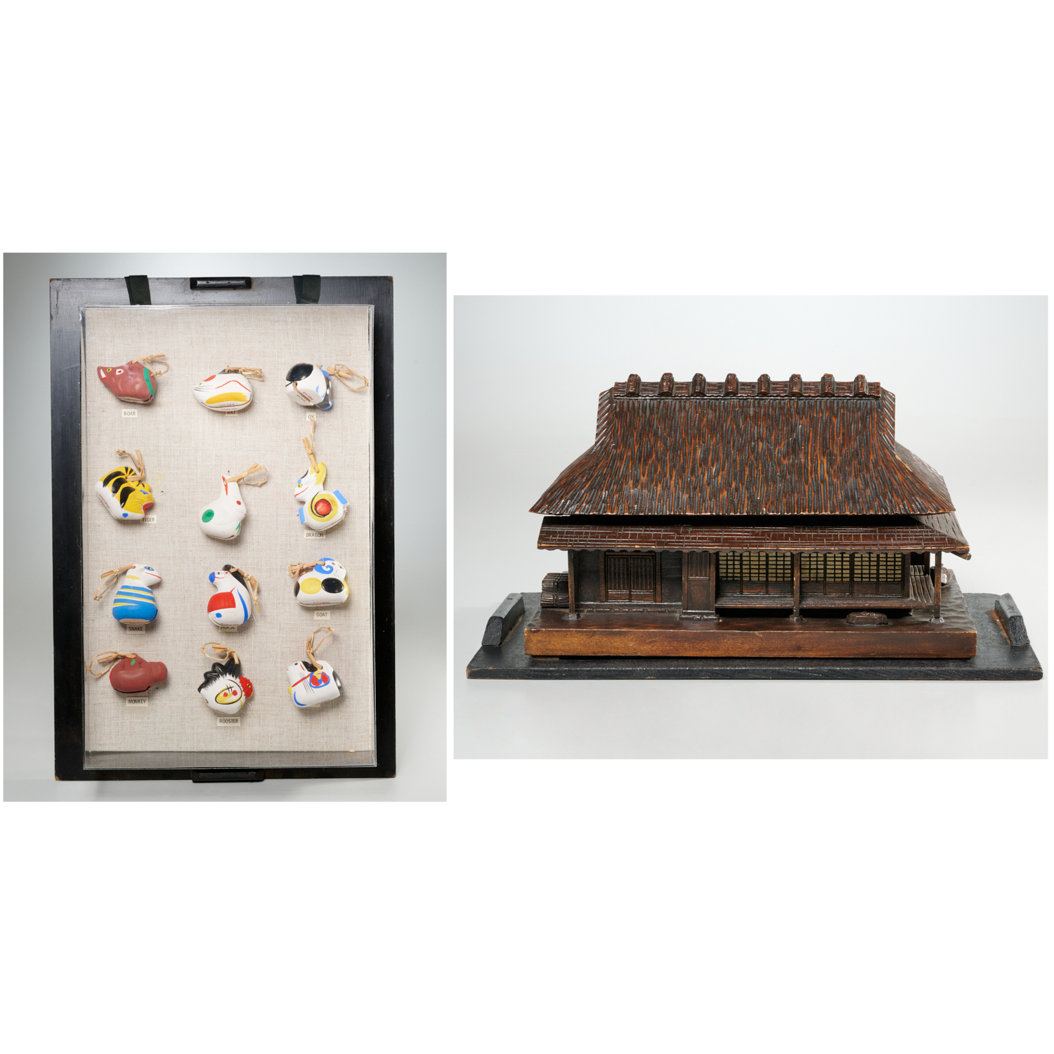 JAPANESE MODEL HOUSE & ZODIAC BELLS,