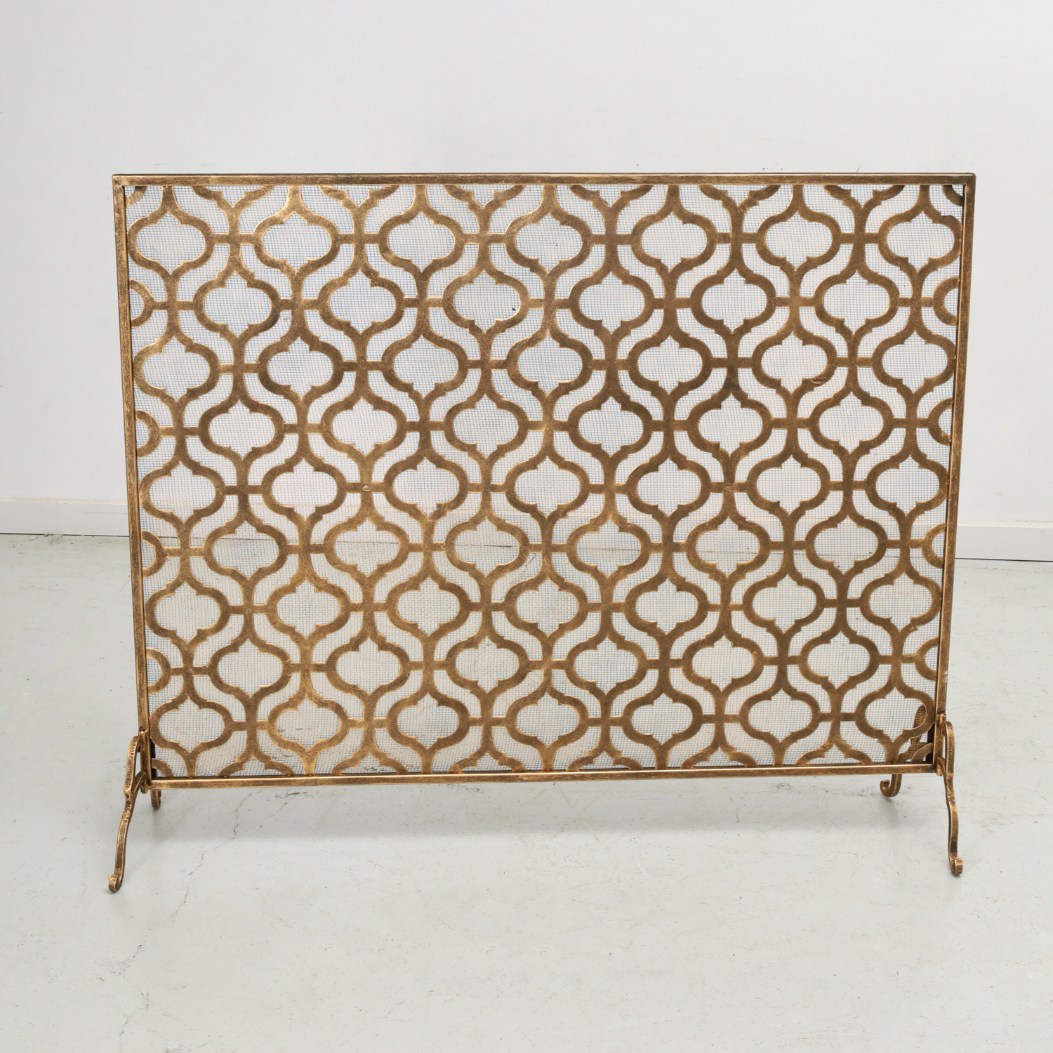 MODERN DESIGN GILT METAL FIRE SCREEN