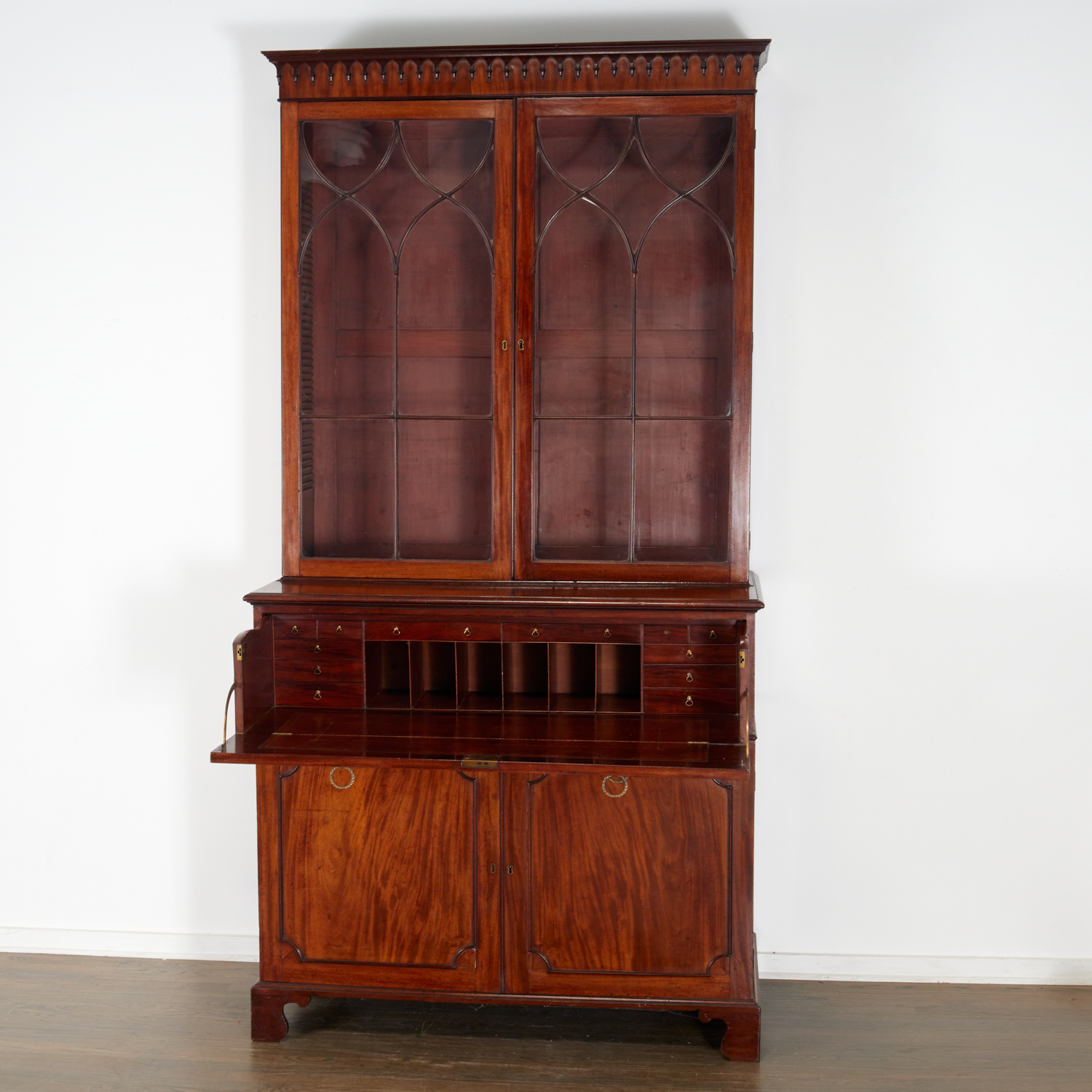 GEORGE III FIGURED MAHOGANY SECRETARY 3617e1