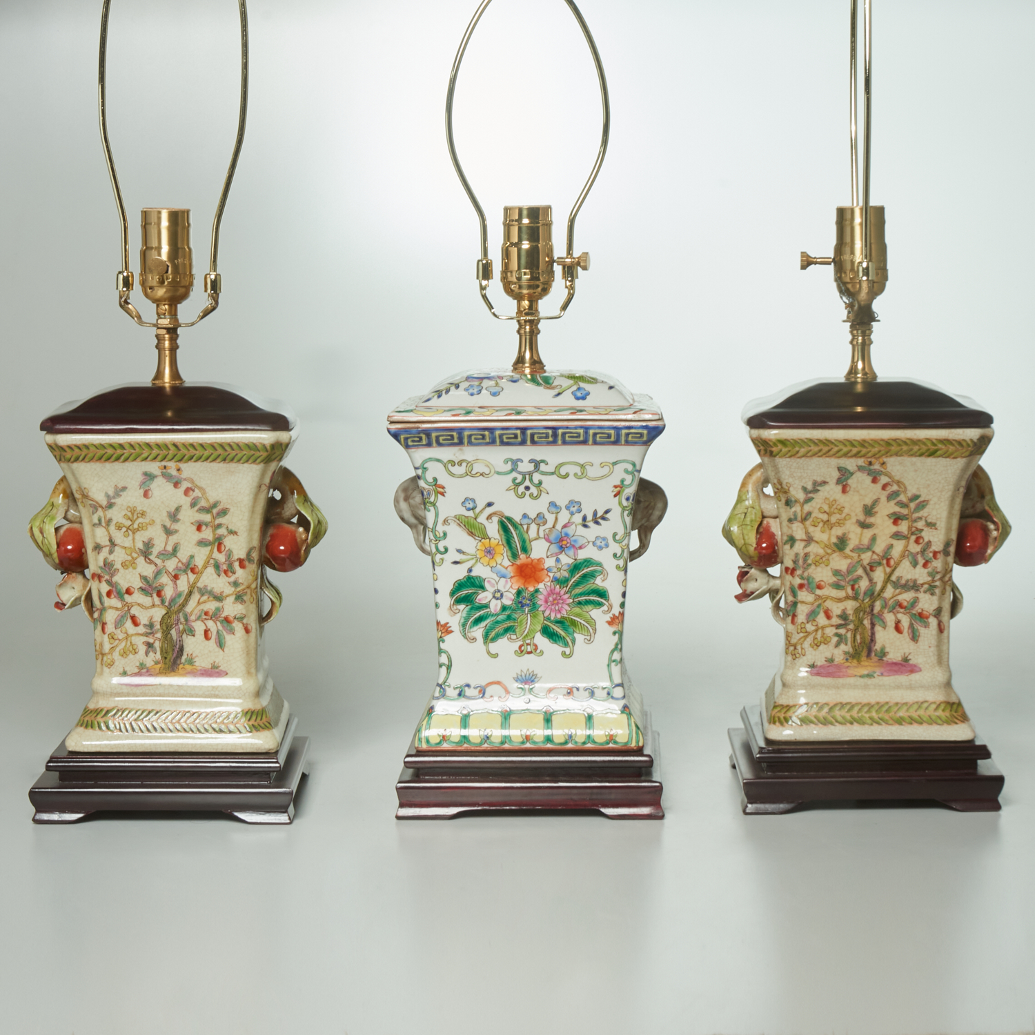 3 CHINESE PORCELAIN TABLE LAMPS 36180b